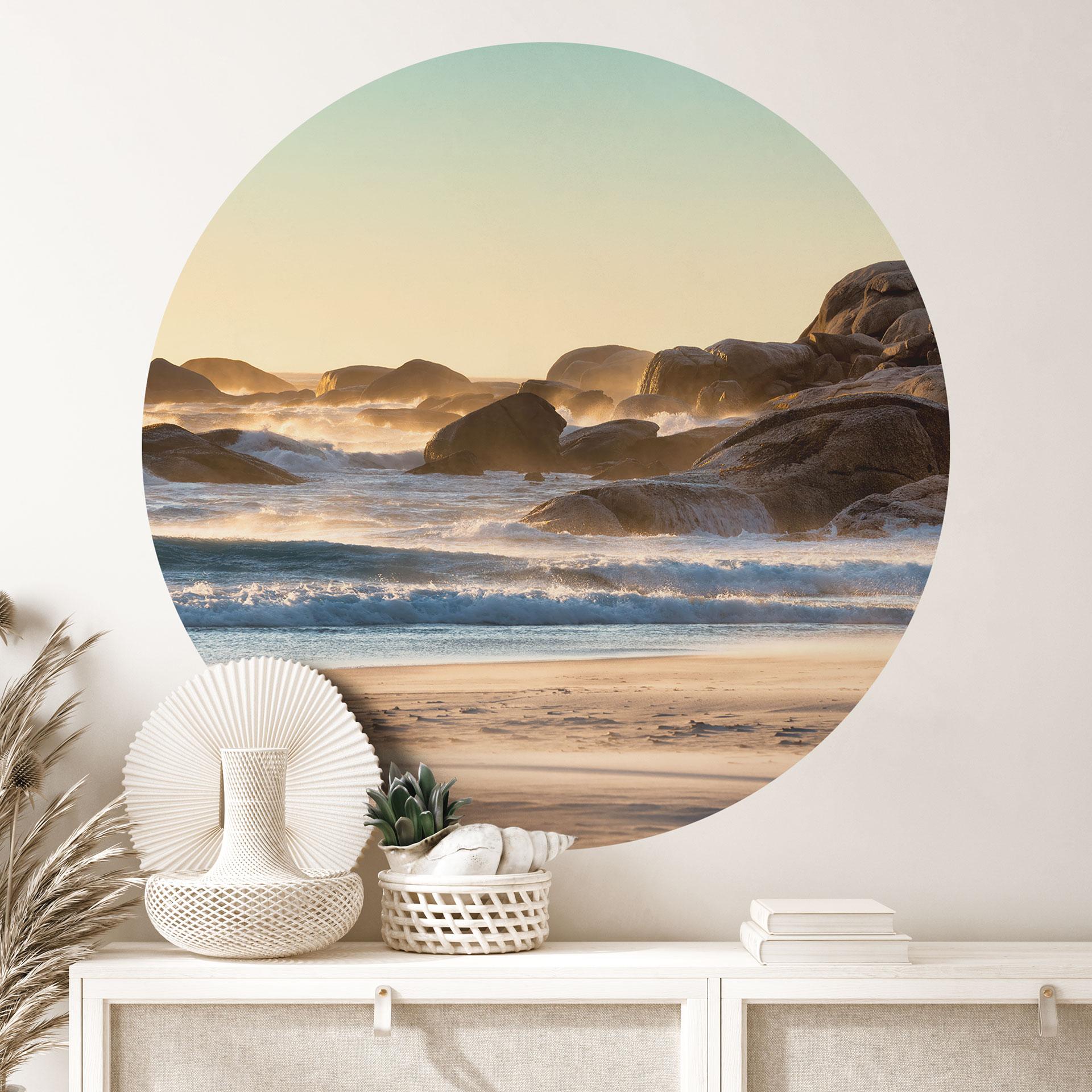 Strandkyst ved solopgang i Afrika Wallsticker - Hugonnard - Round