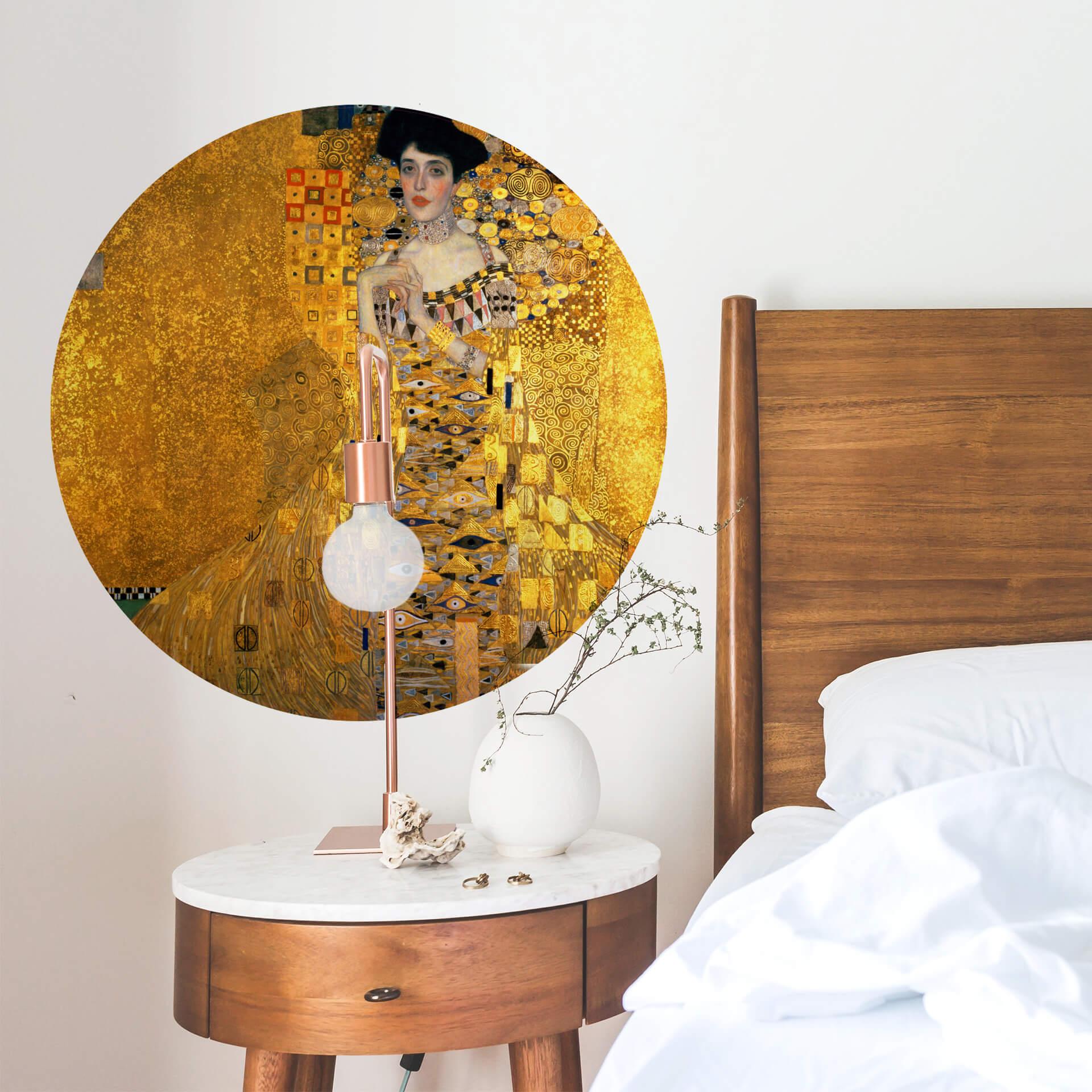 Sticker mural Klimt - Le Portrait d'Adele Bloch-Bauer - Rond
