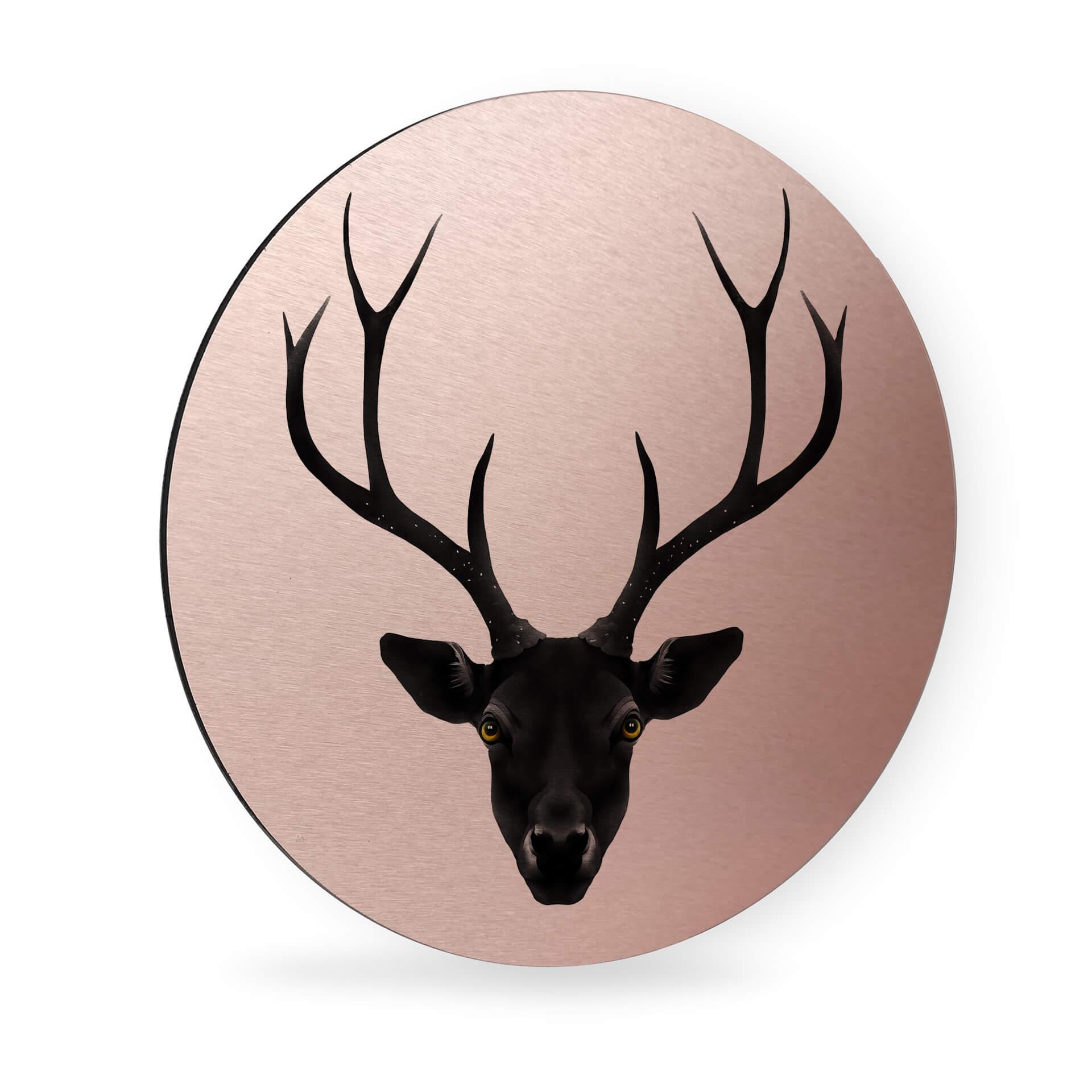 Alu-Dibond mit Kupfereffekt Ireland - The Black Deer - Rund