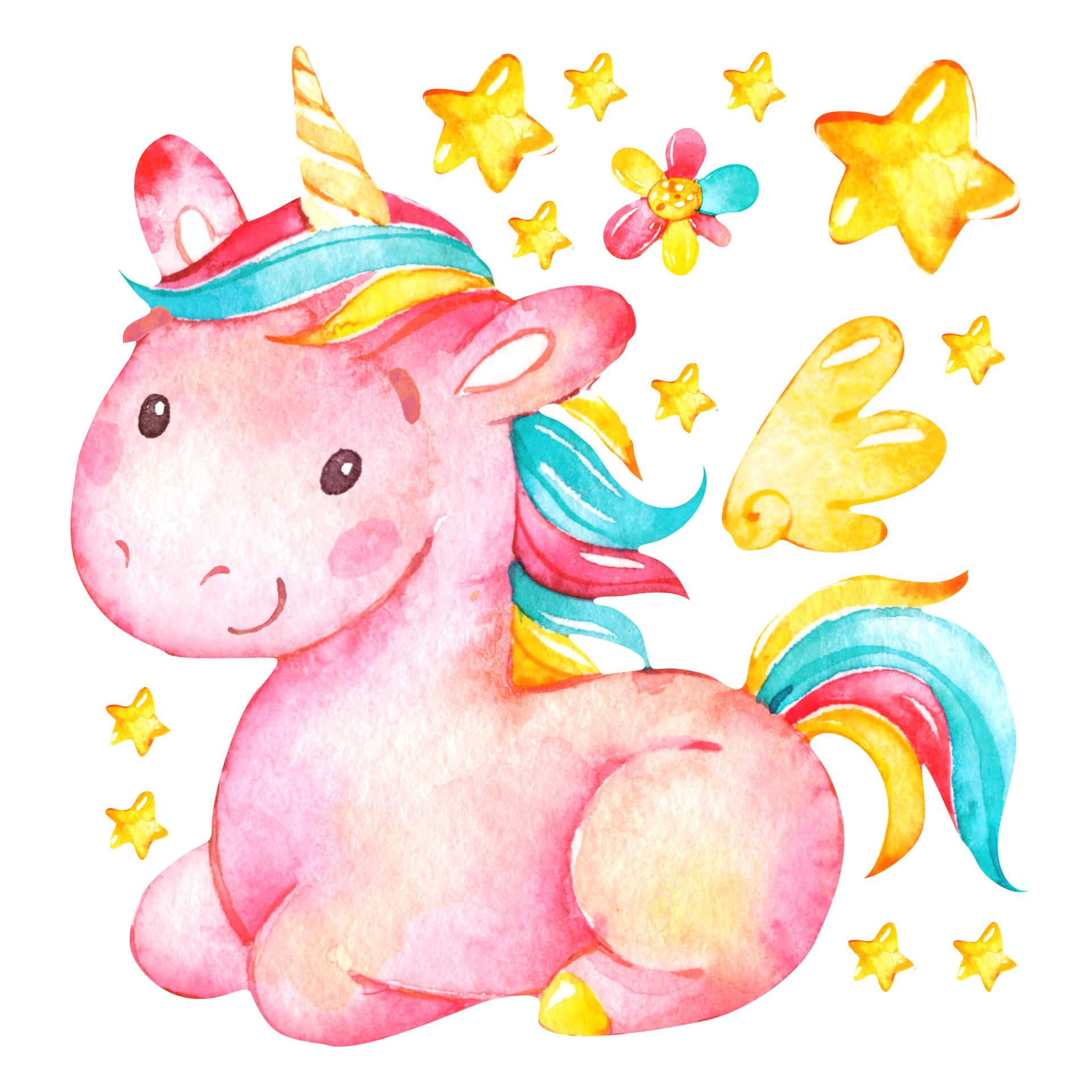 Muursticker Pinky de Eenhoorn