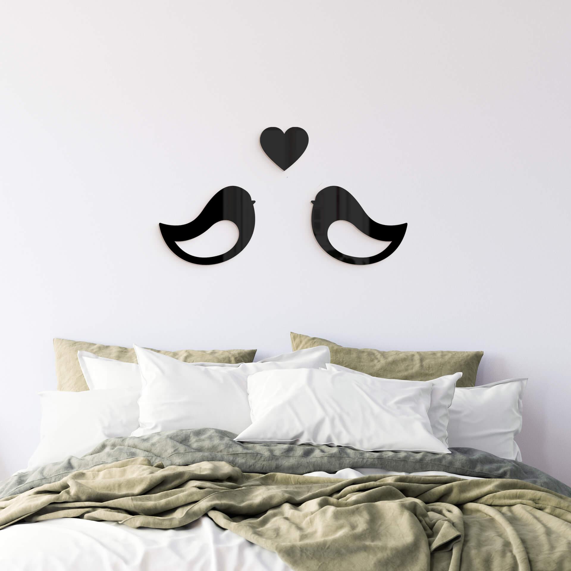 Decoración acrílica pareja de pájaros
