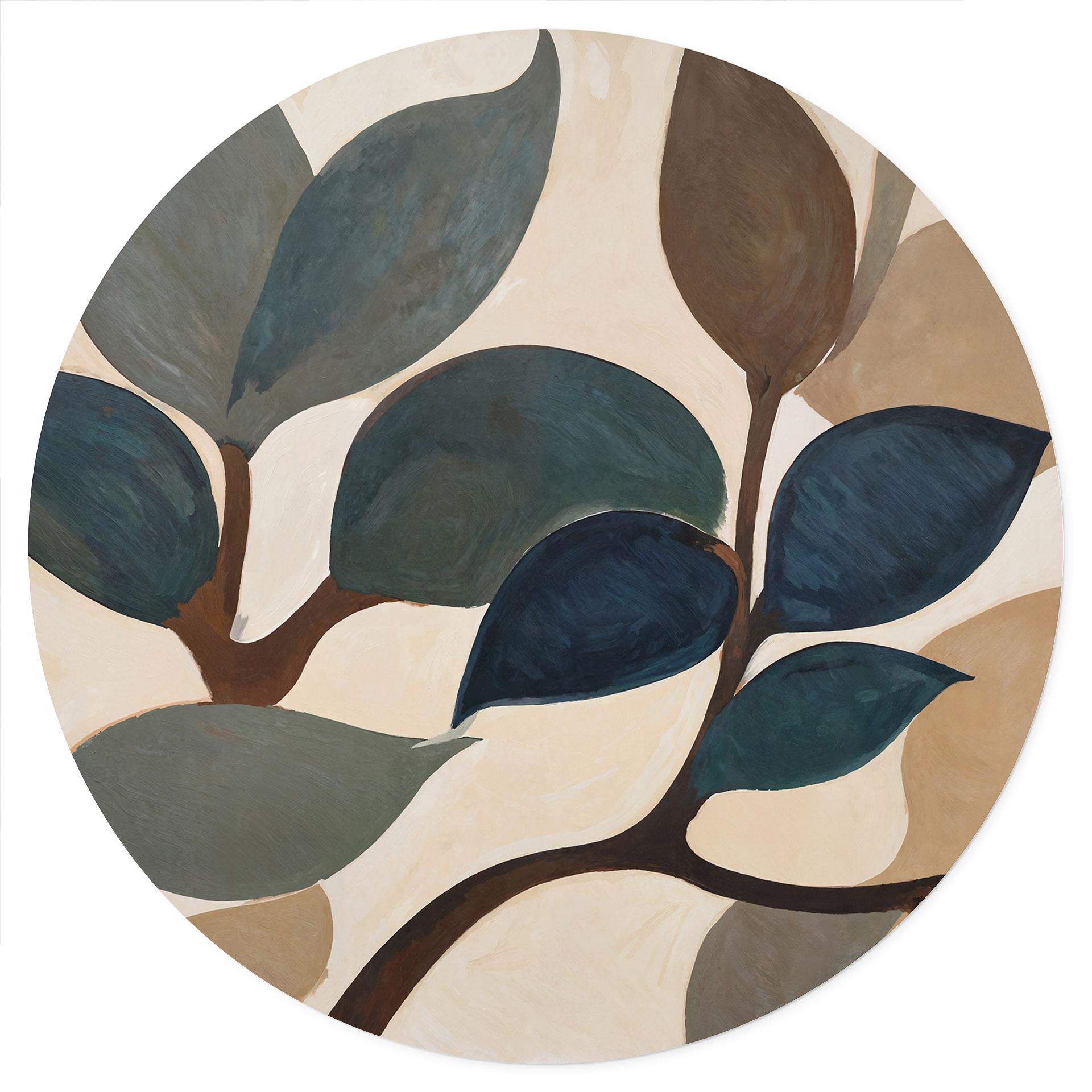 Sticker Mural Emil's Garden - Feuilles Botaniques - Sir Edward x Grigory Gladarev - Rond