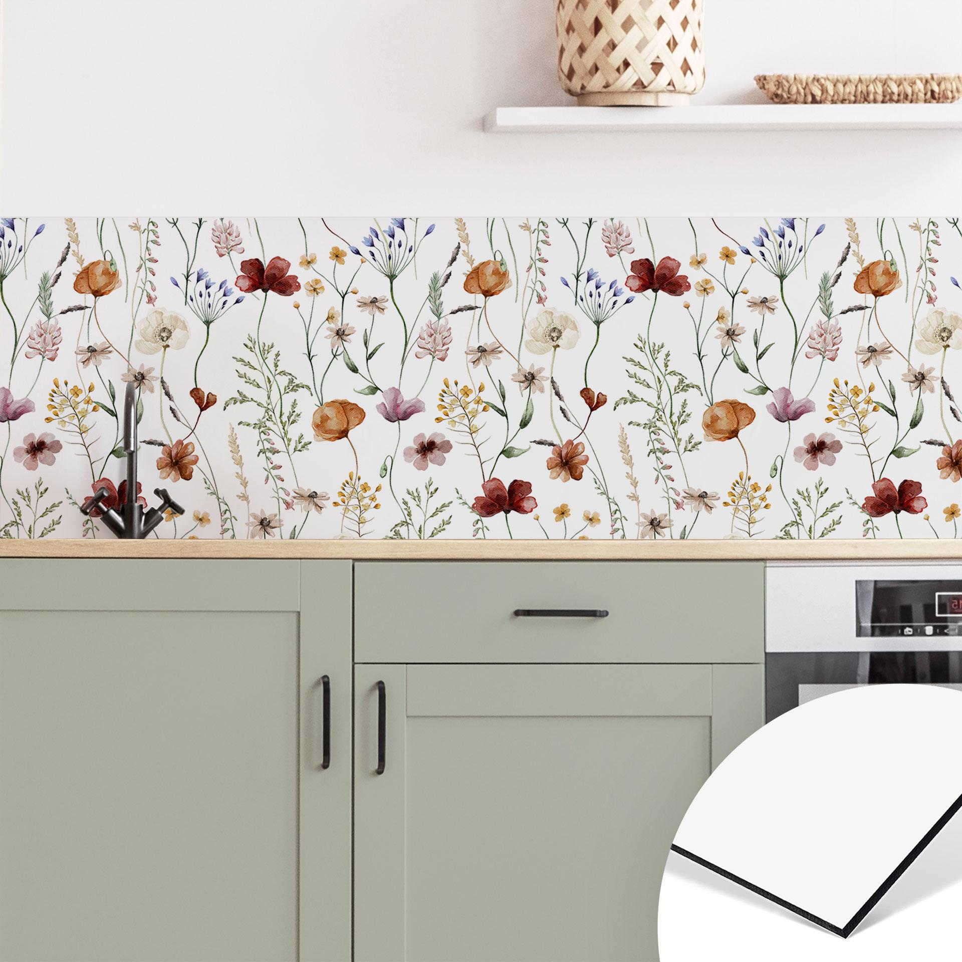 Køkken backsplash Farverige vilde blomster - UN Designs