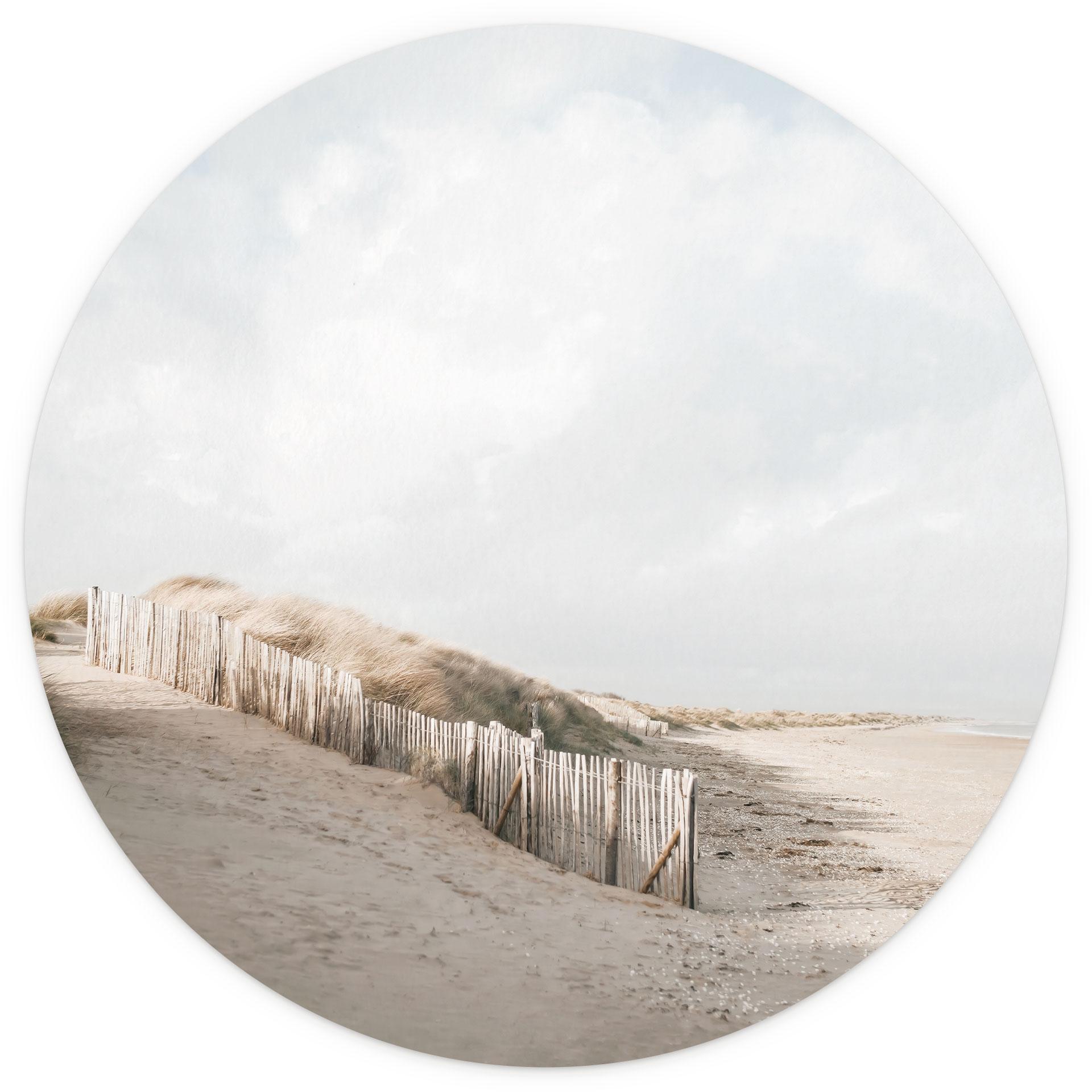 Maritiem Fotobehang duinlandschap aan de Noordzee - Annie - Rond - vliesbehang/zelfklevend vliesbeha