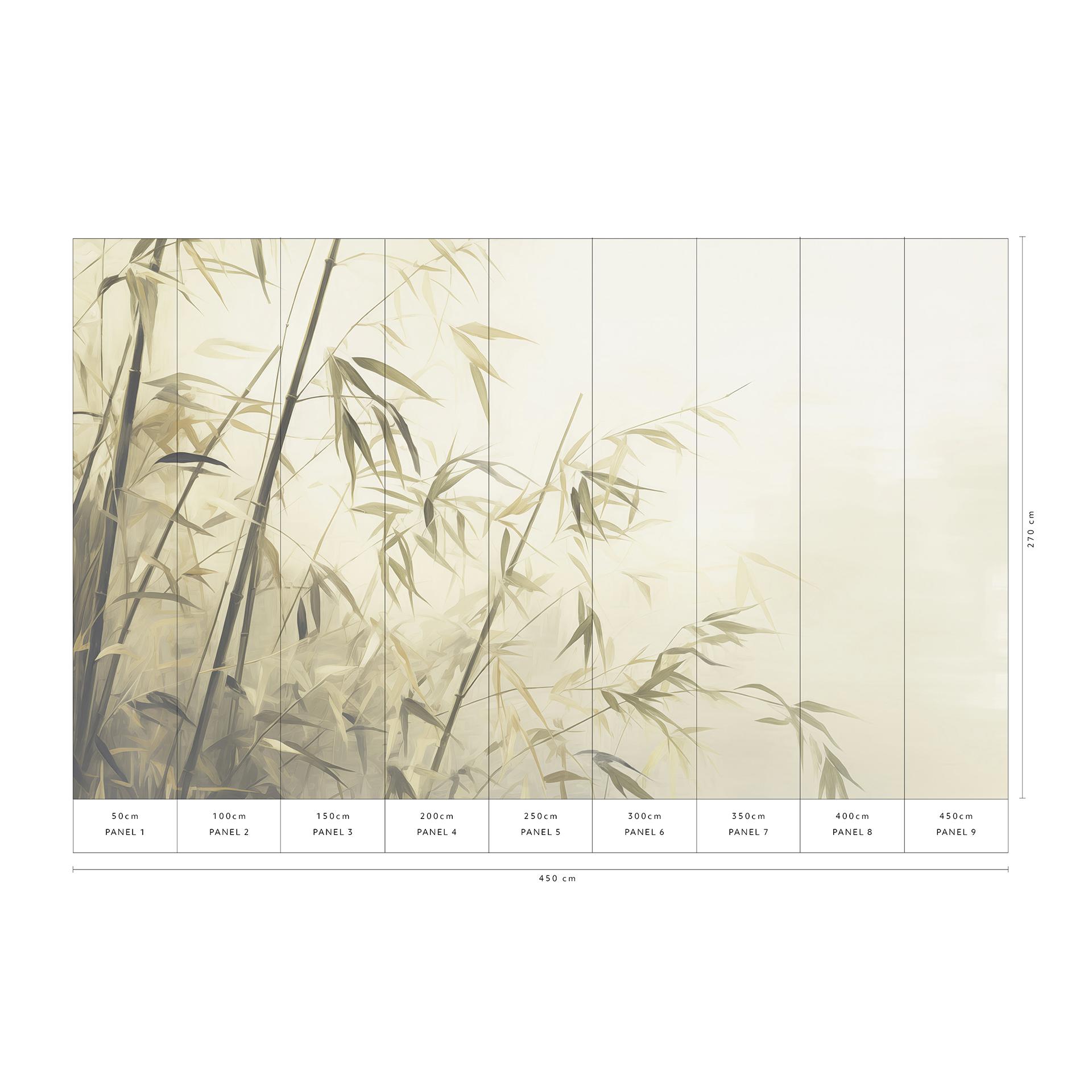 Bladmotief behang Big Pictures beige 4.50 x 2.70 m
