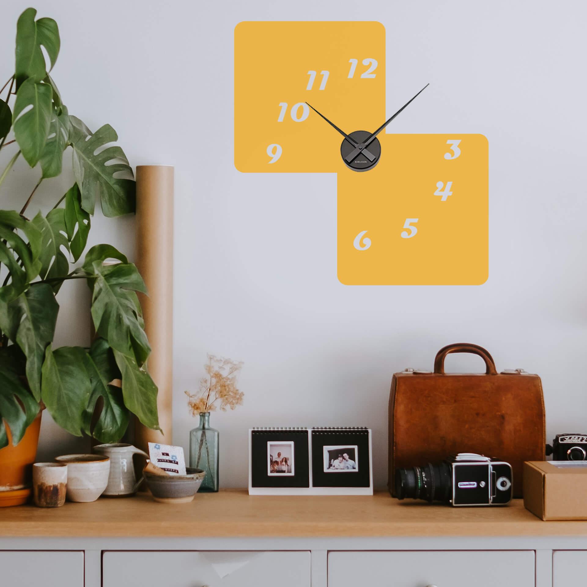 Wandtattoo Retro Karo 3 Wanduhr - 62x64 cm