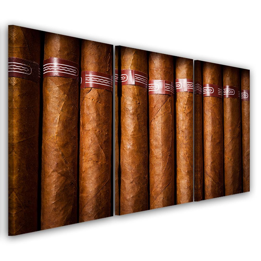 3 stykke lærredstryk, cubansk cigar