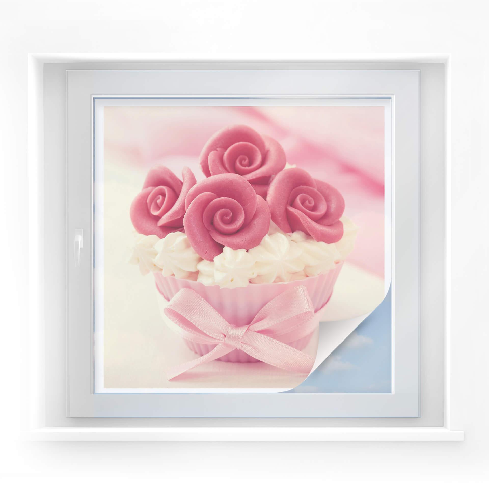 Película de privacidad Roses on Cupcake - cuadrado
