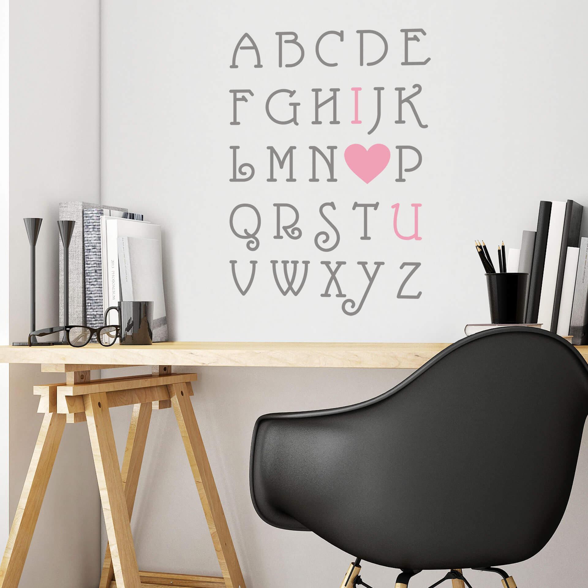 Love Alphabet (tofarvet) wallsticker