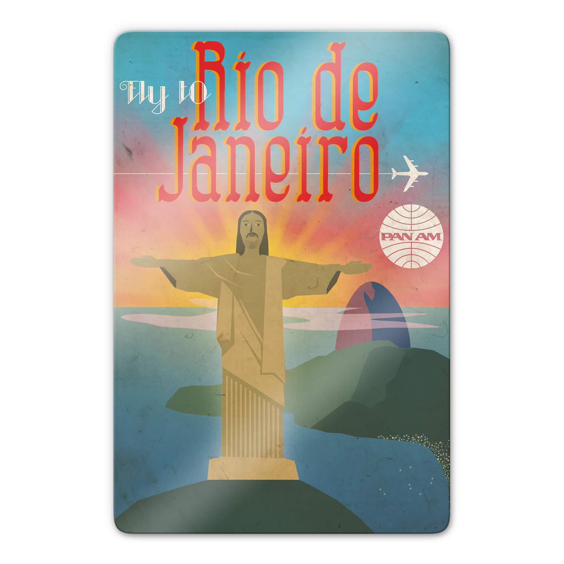 Glasschilderij PAN AM – Fly to Rio de Janeiro