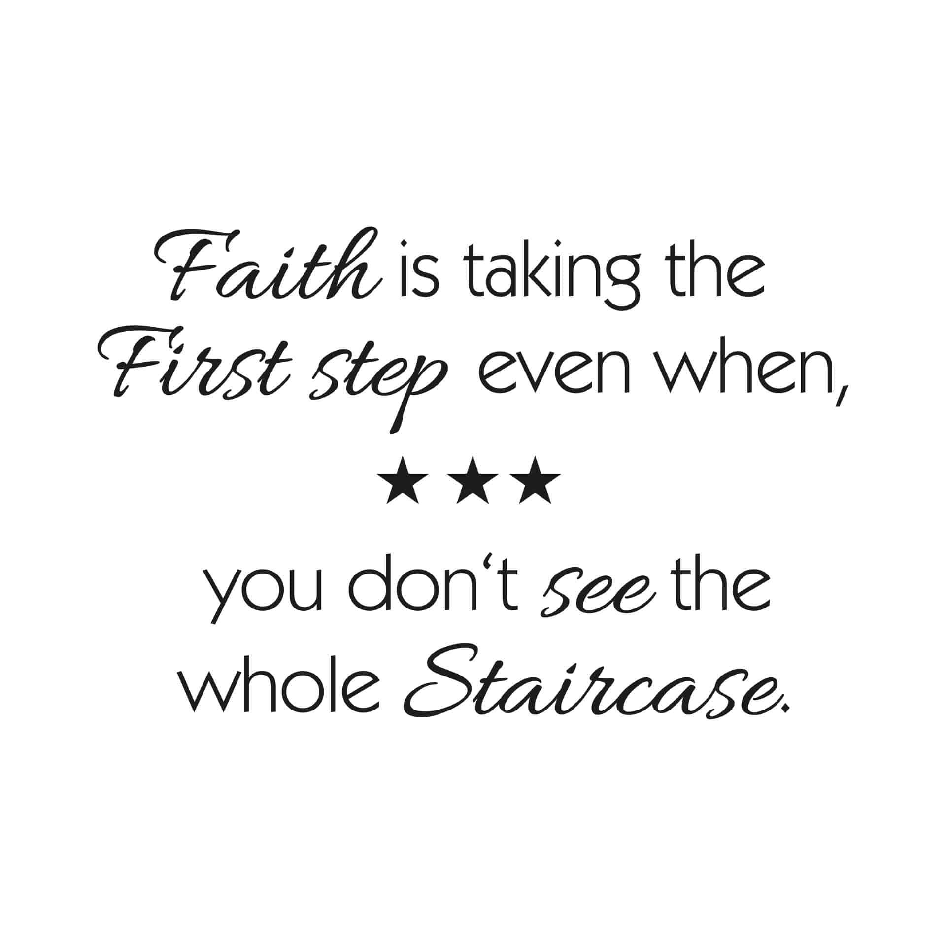 Adesivo per scale Faith is taking...