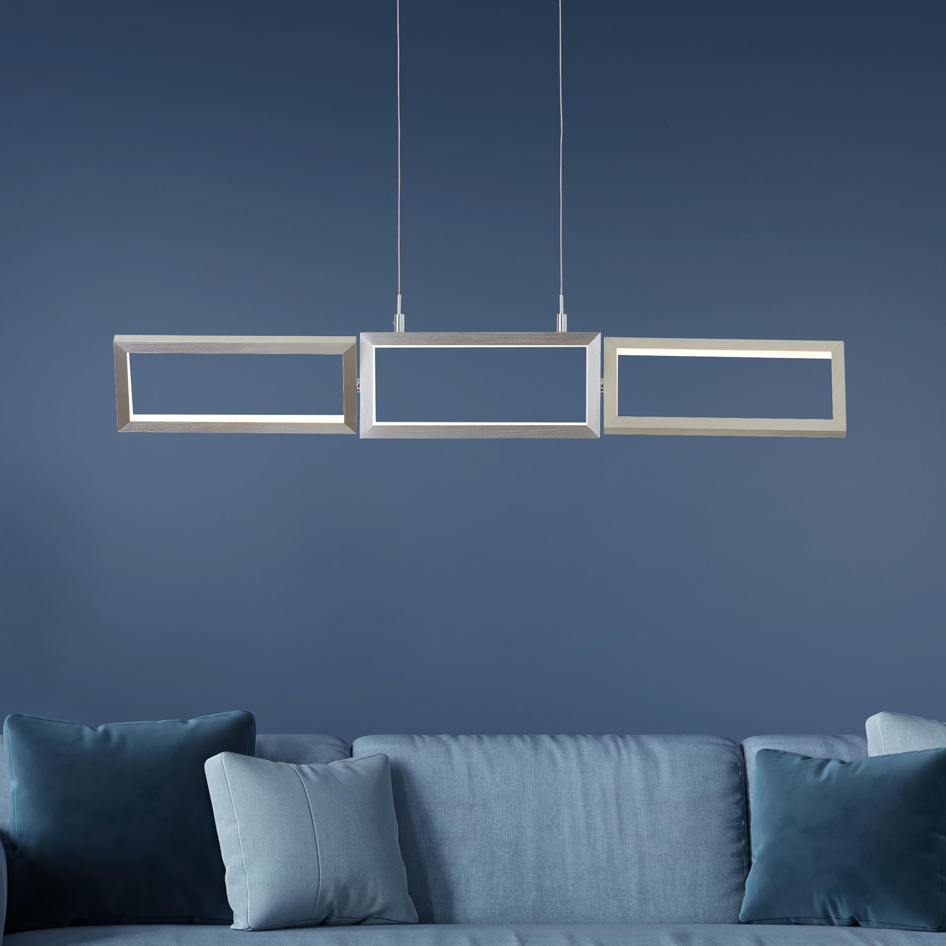 Pendelleuchte Sia, metallic, 150 x 80,5 cm, Metall Pendellampe, dimmbar