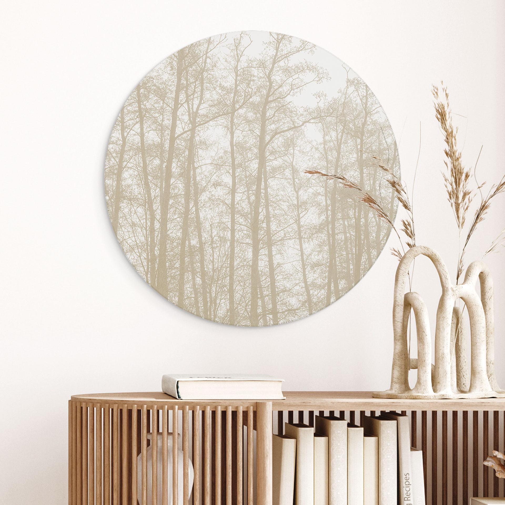 Billede Stille vinterskov - Böhmer - rund – print på aluminium (Alu-Dibond)