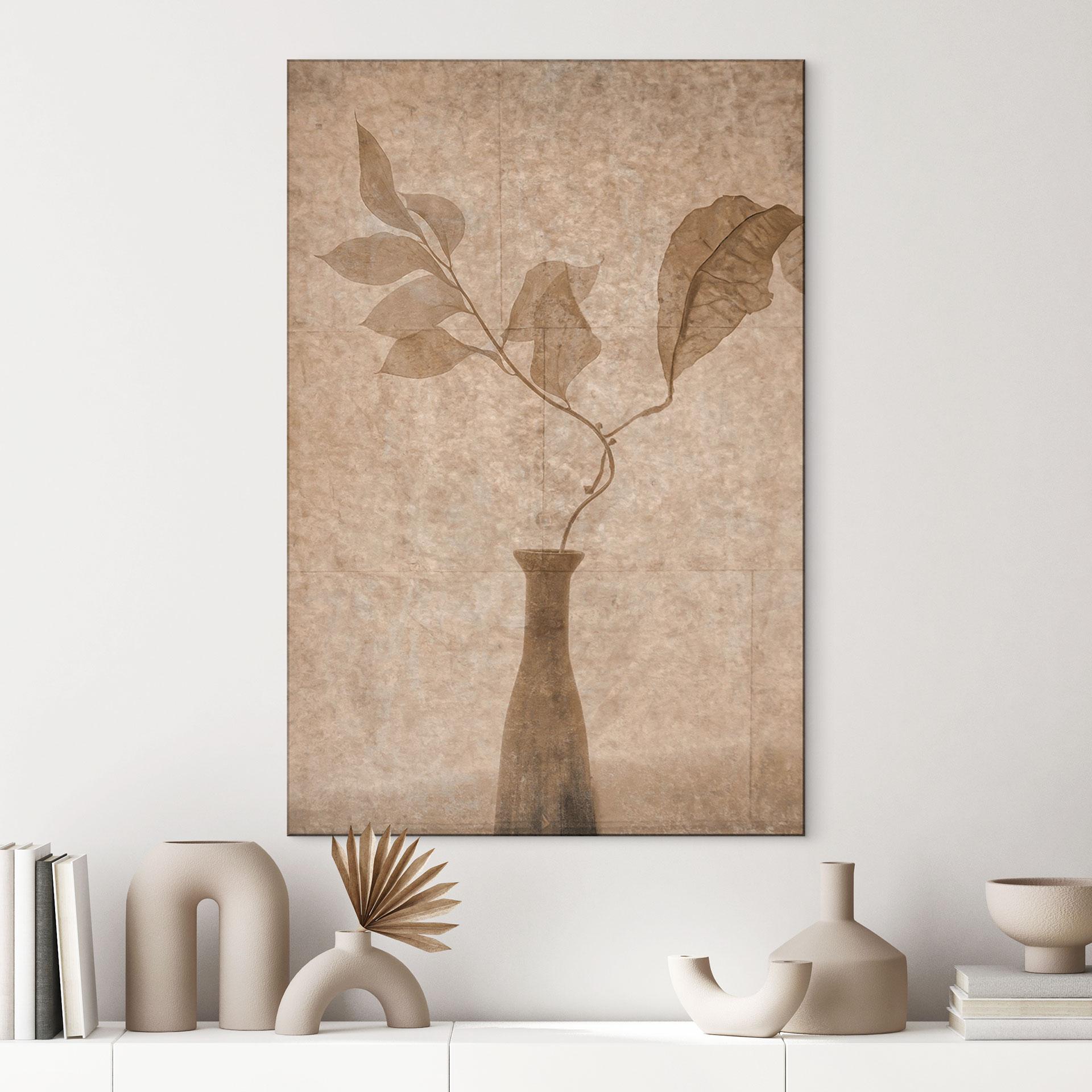 Fototapet Stilleben med efterårsblade i beige - Tokarev – print på aluminium (Alu-Dibond)