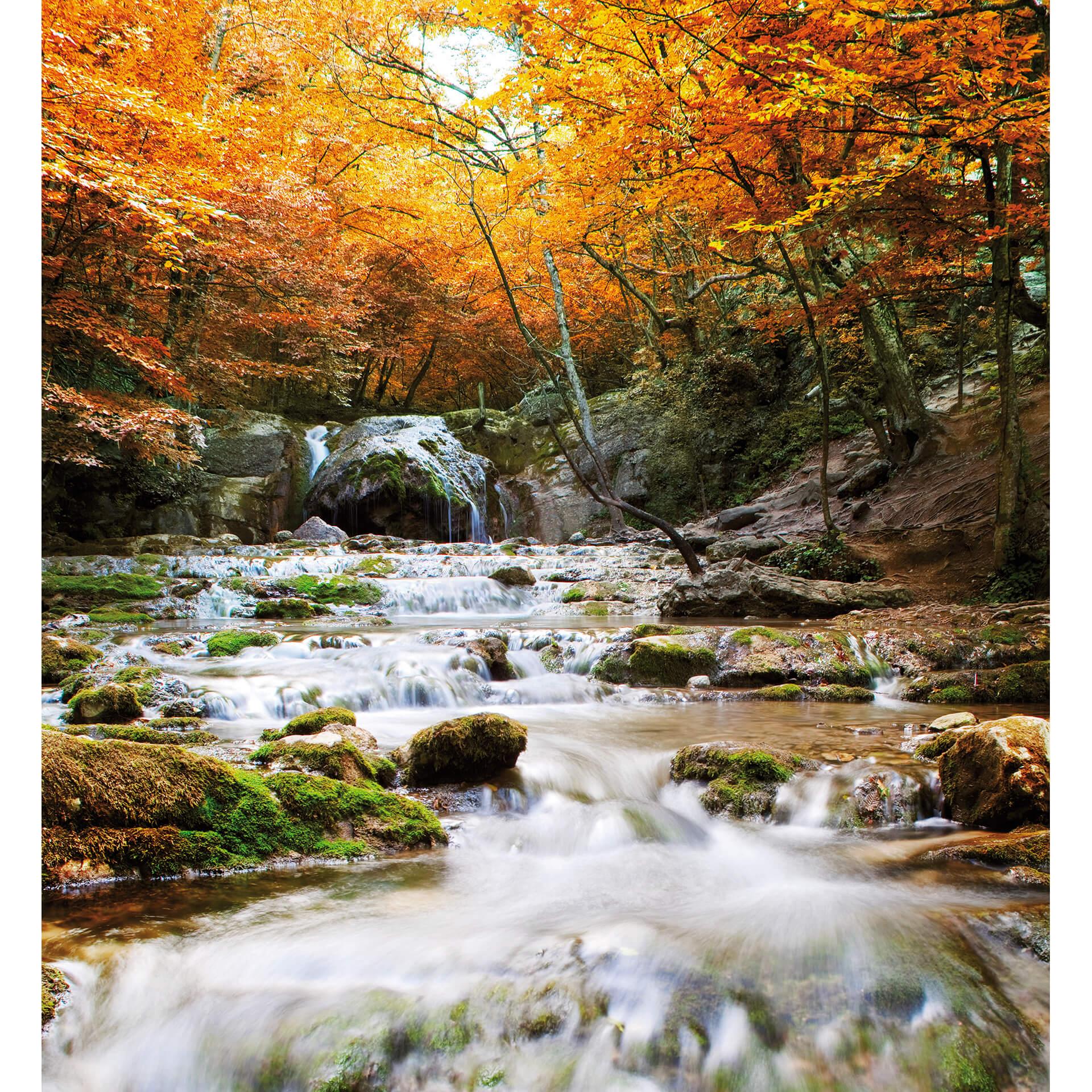 Fototapete - Autumn Waterfall - 240x260 cm