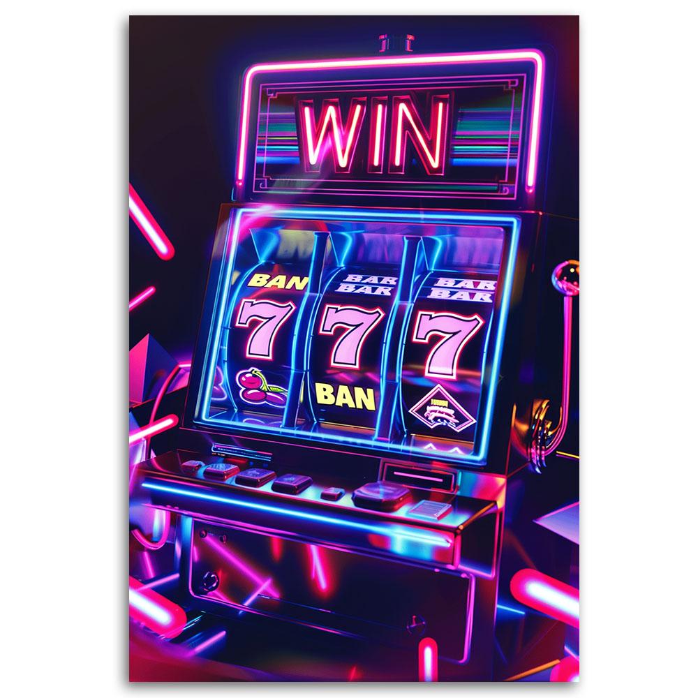 Canvasbillede, Neon spillemaskine