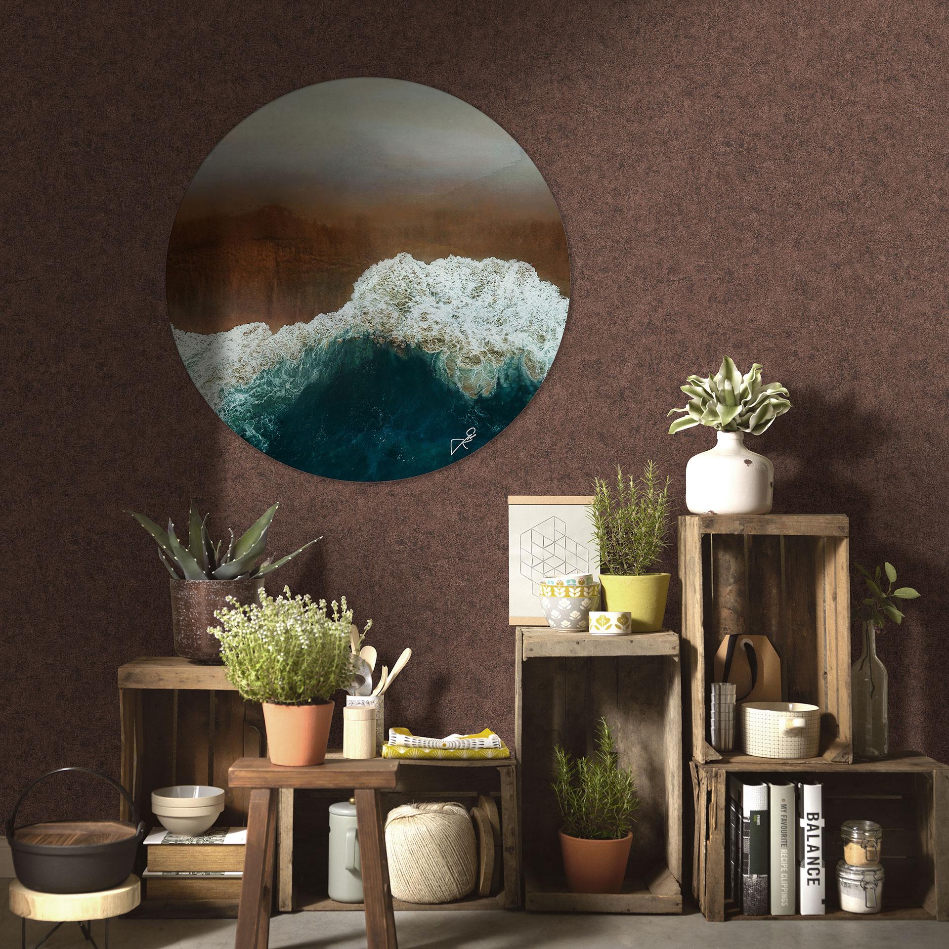 Glasbild Wellen im Ozean - Guido Maria Kretschmer Kollektion - Rund - Ø 70 cm