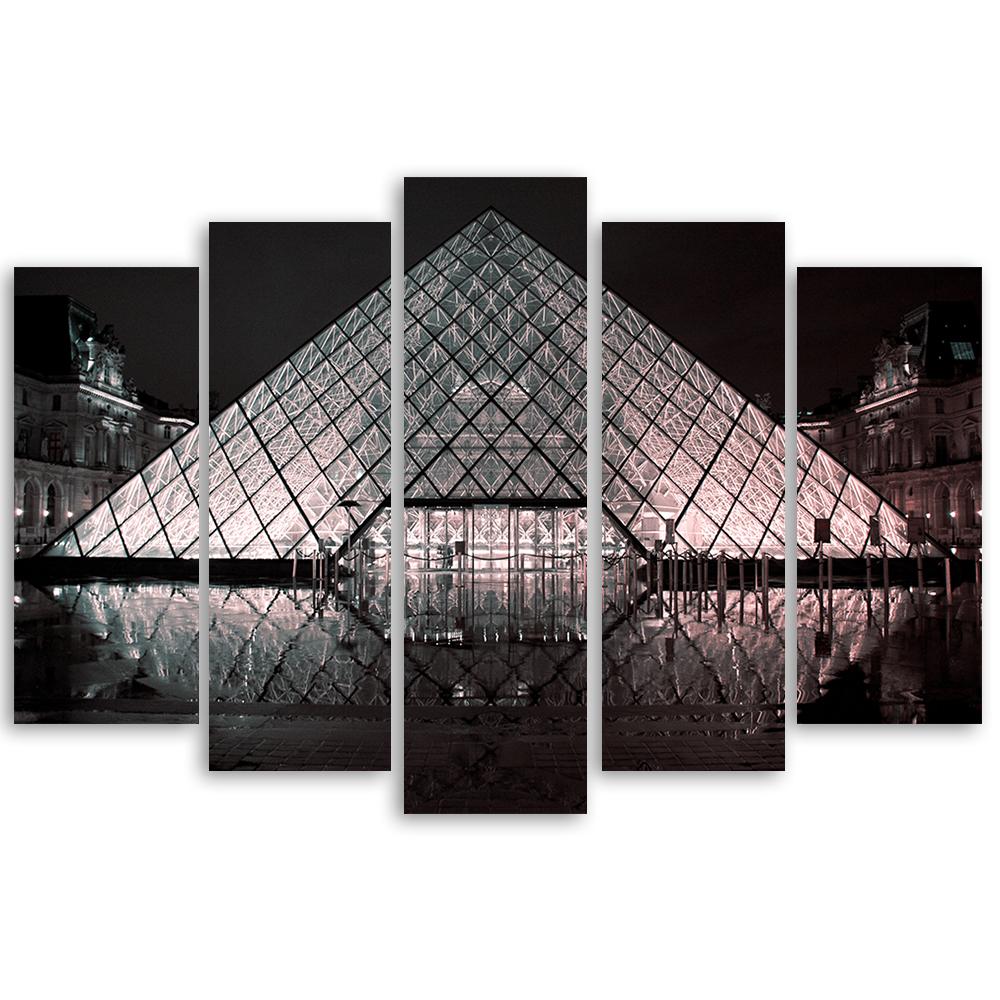 Lærredstryk 5 styk, Louvre Paris Frankrig