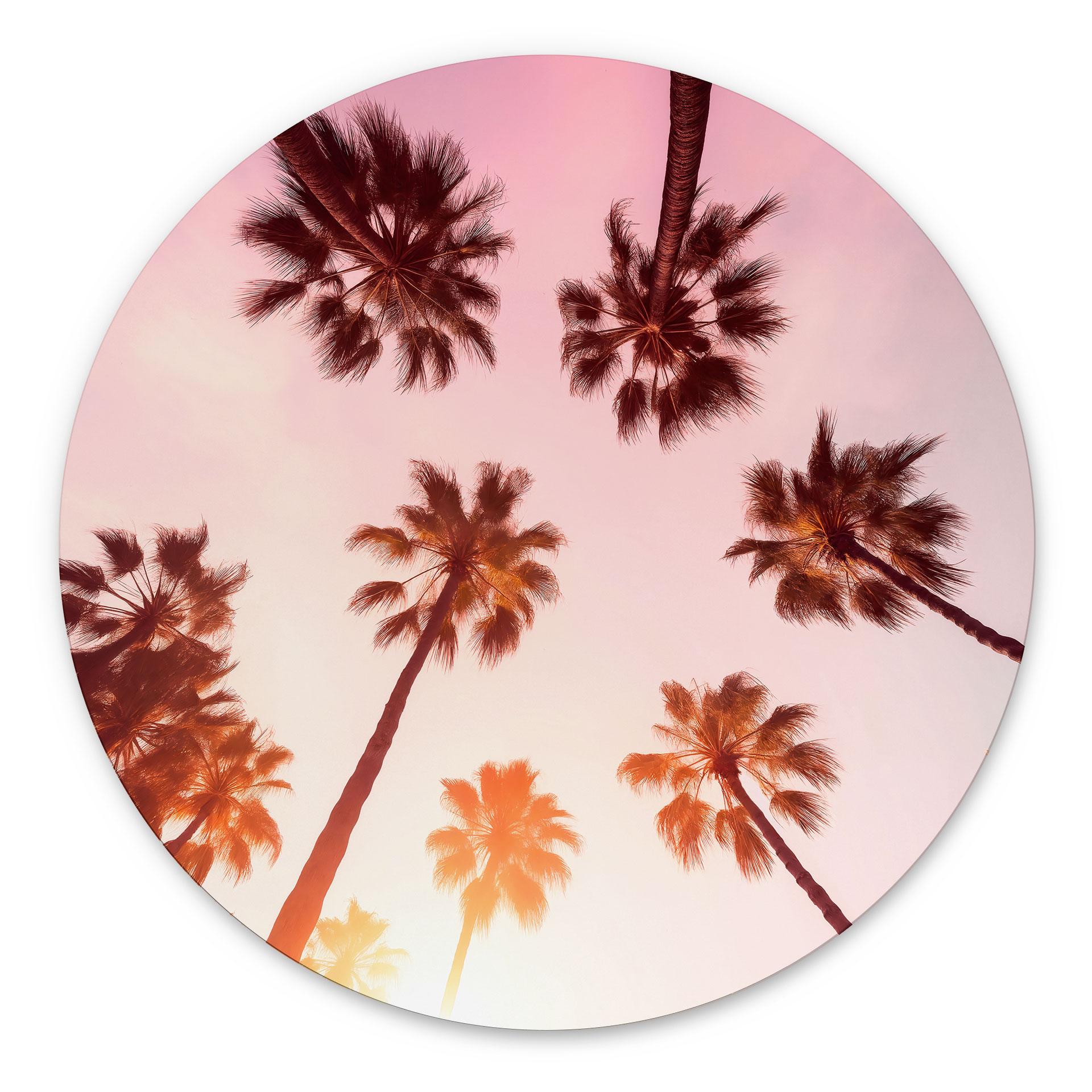 Billede California Dreaming med udsigt til palmer - Hugonnard - rund – print på aluminium