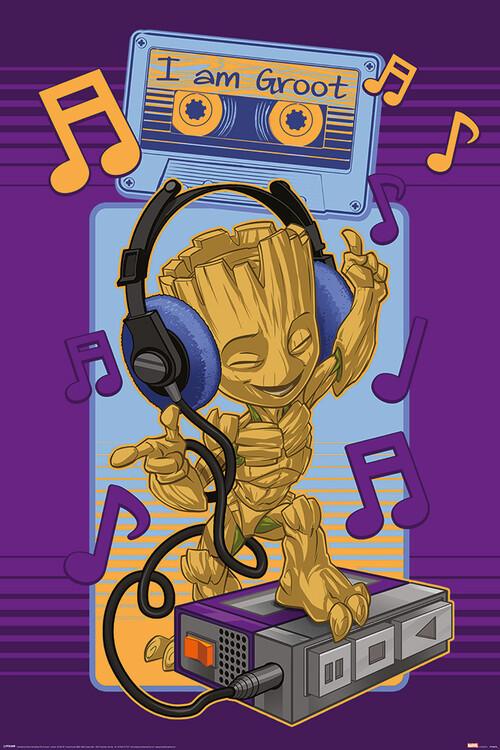 Poster, Film poster Guardins of the Galaxy - Groot Cassette 61x91,5 cm