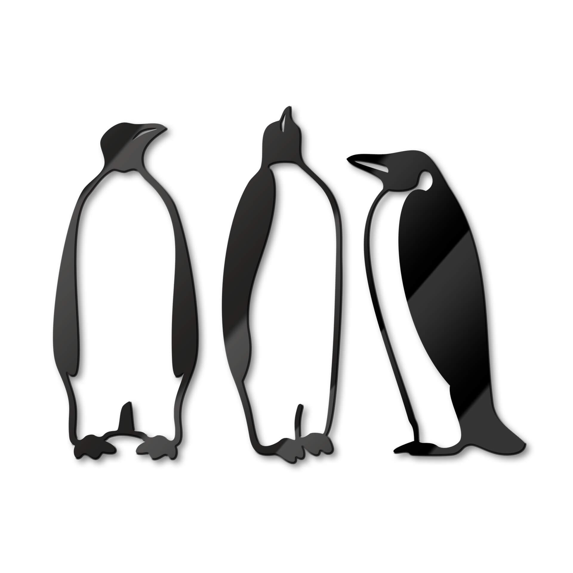Decoración acrílica pingüinos (3 piezas)