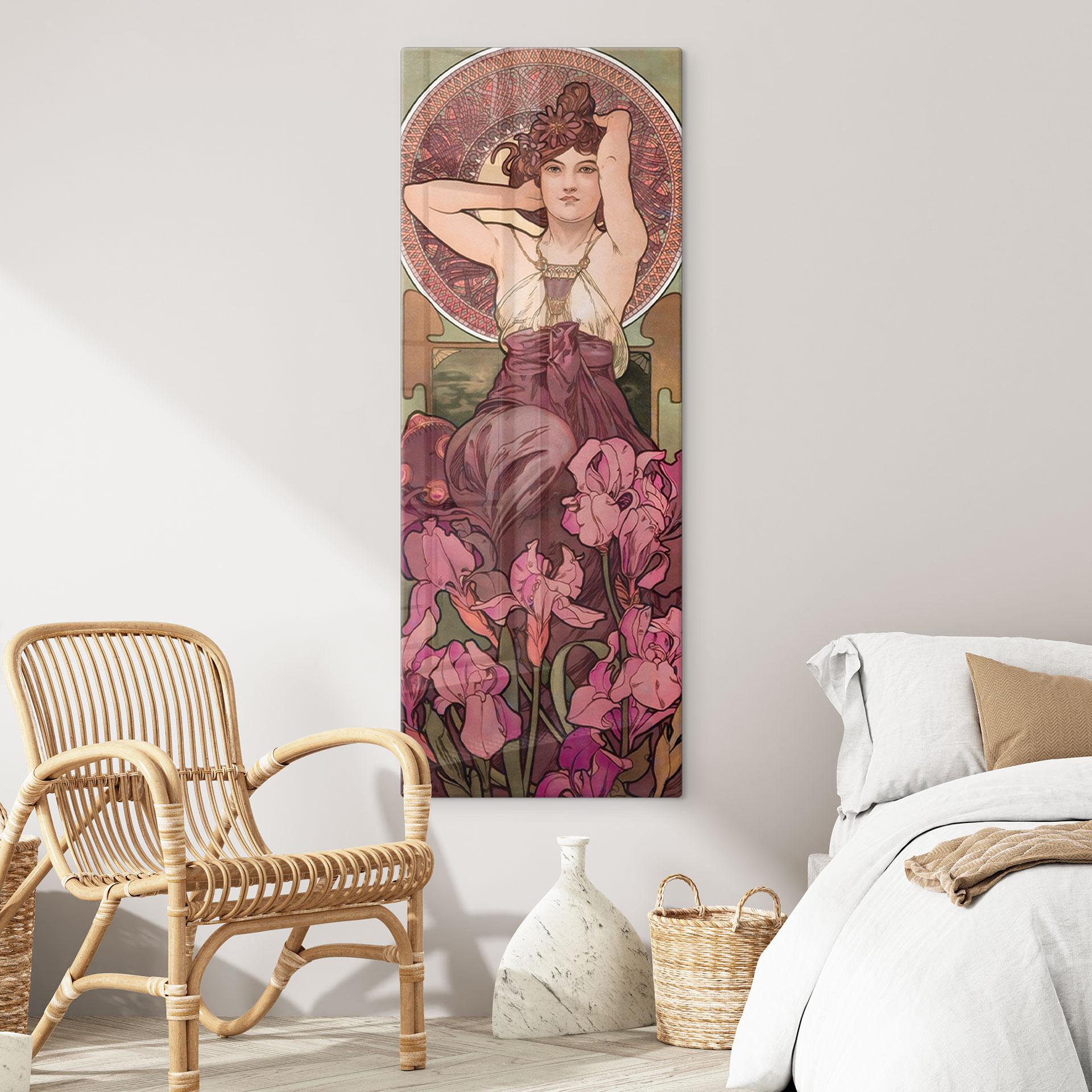 Glasbillede - Mucha - Ædelsten: Ametyst - Panorama