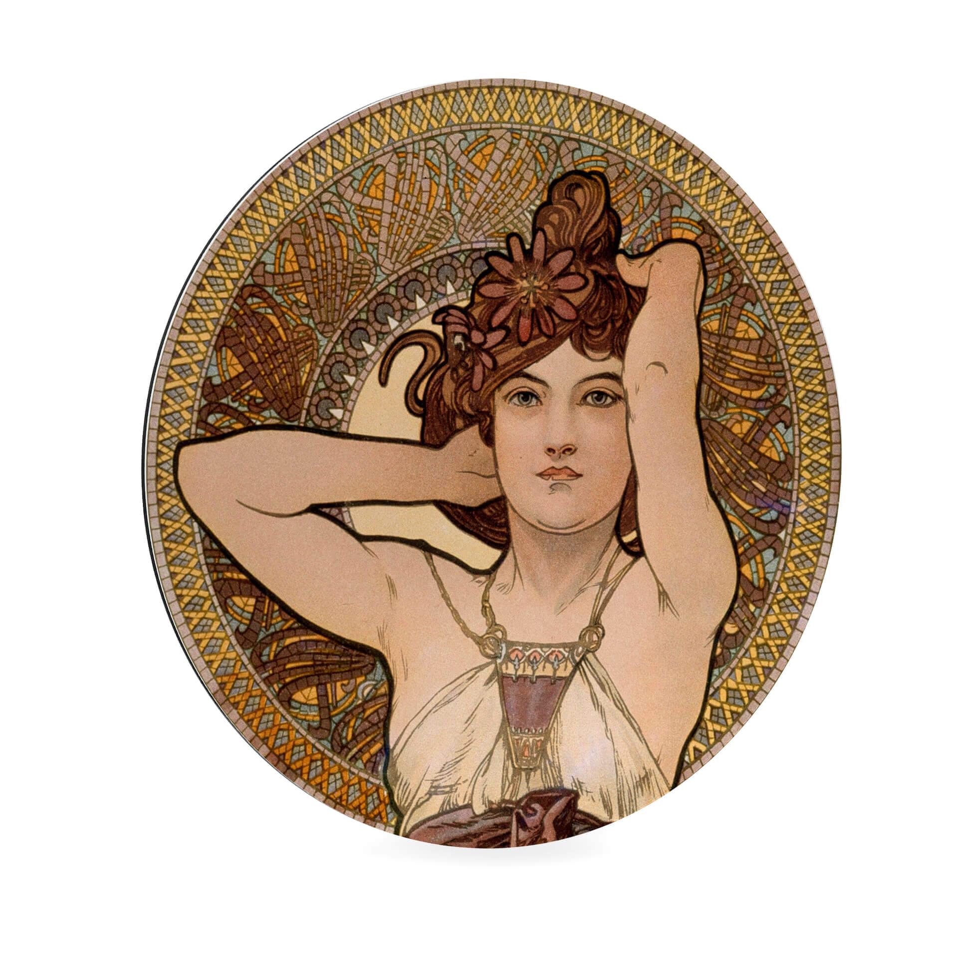 Alu-Dibond Mucha - Edelsteine: Amethyst - Rund