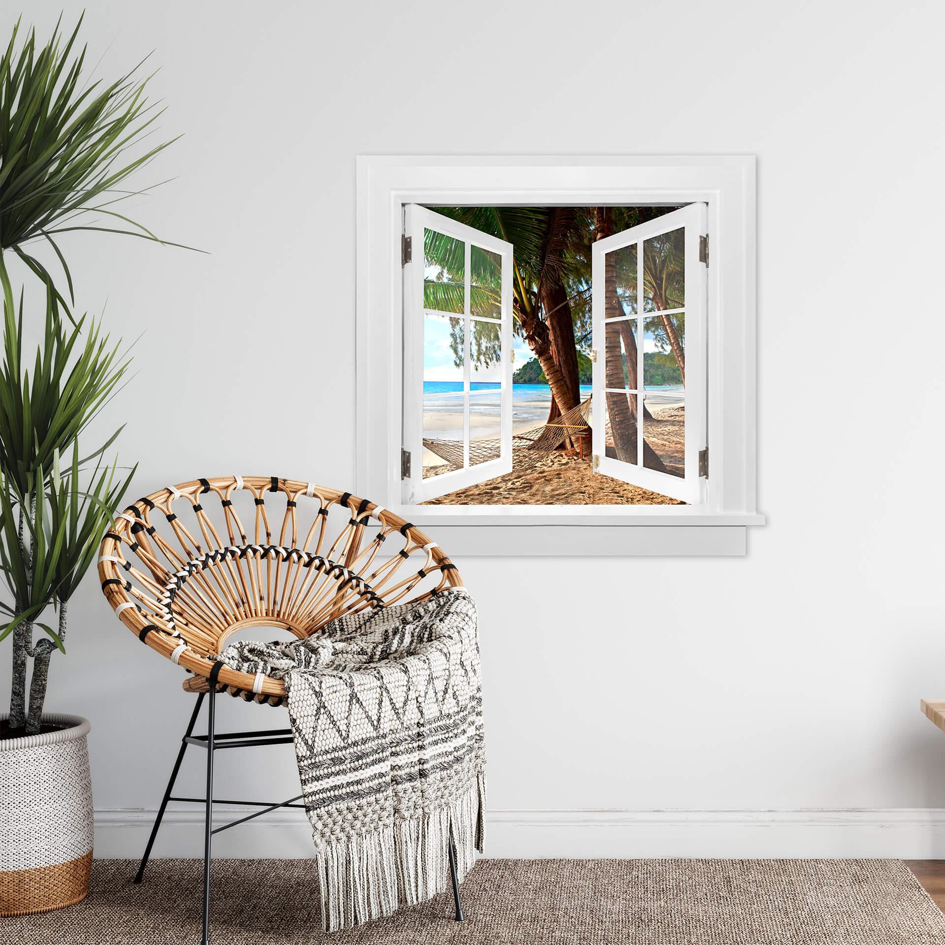 3D Wallsticker vindue firkantet - hængekøje
