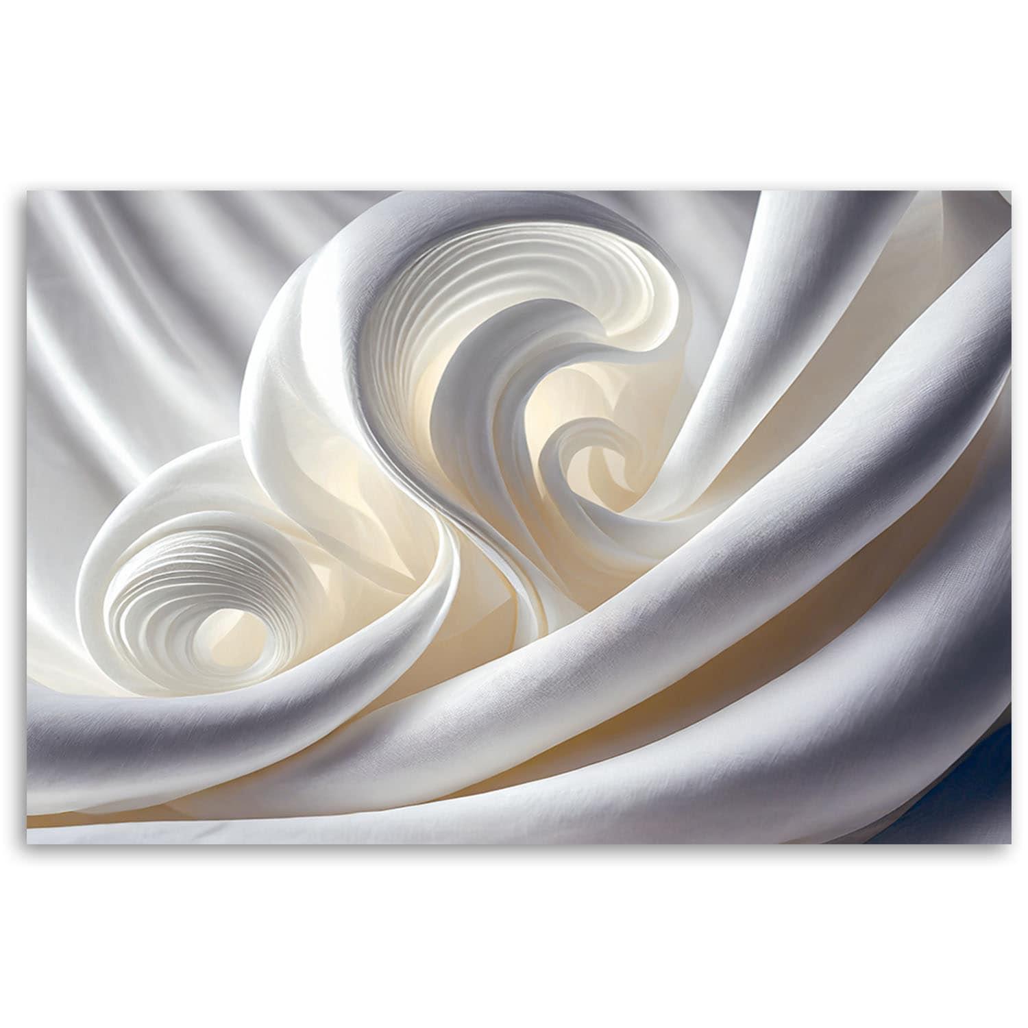 Canvasbillede, hvid abstraktion 3D