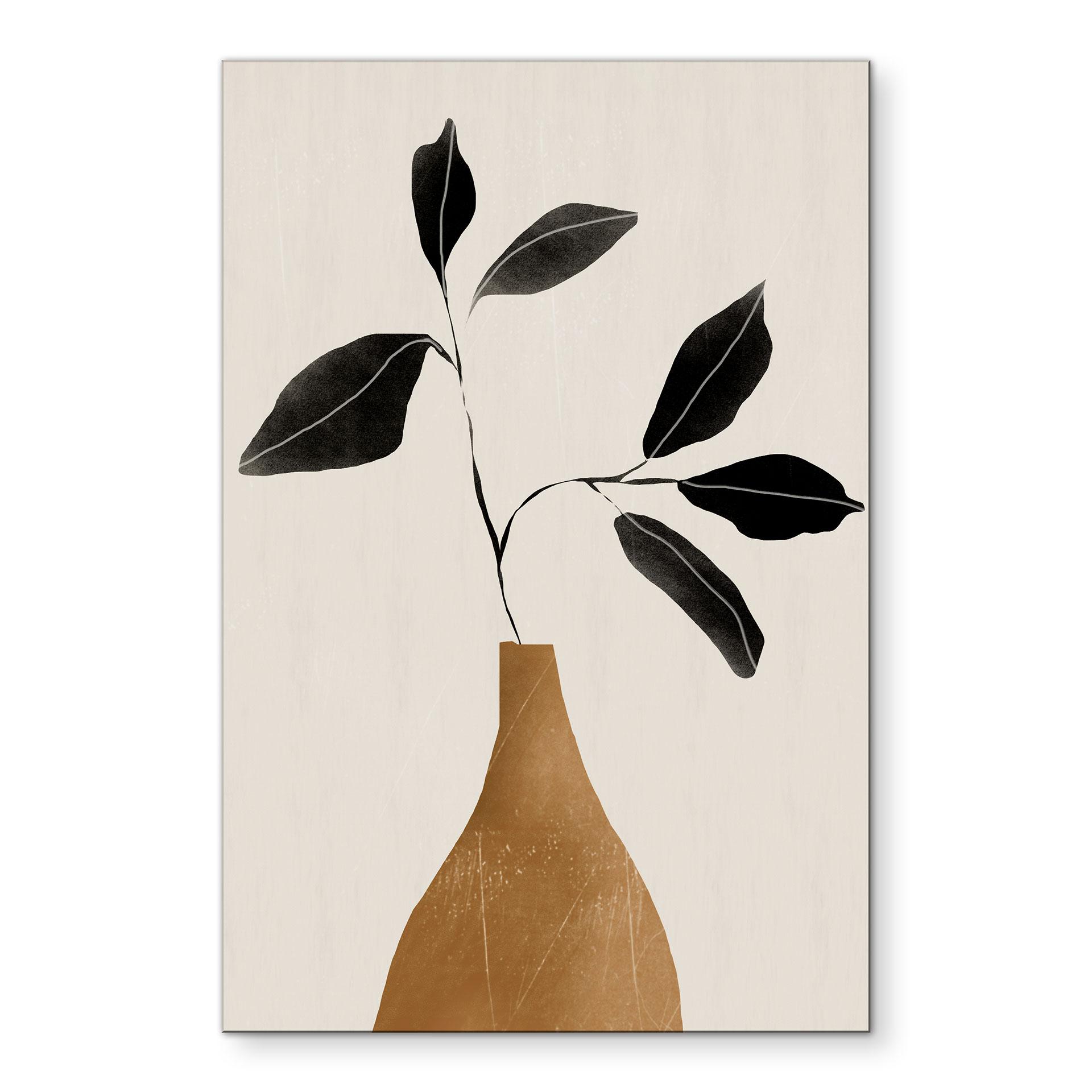 Billede af gren i gylden vase - ThingDesign – print på aluminium (Alu-Dibond)