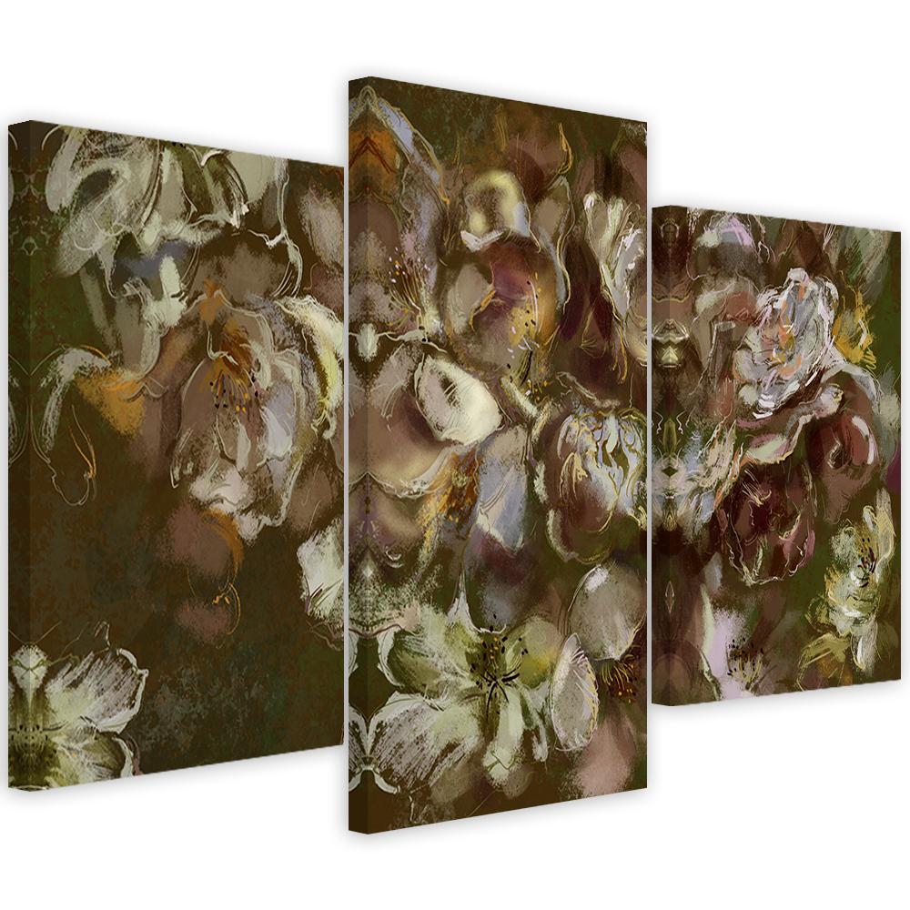 3 stykke lærredsprint, Irisblomst