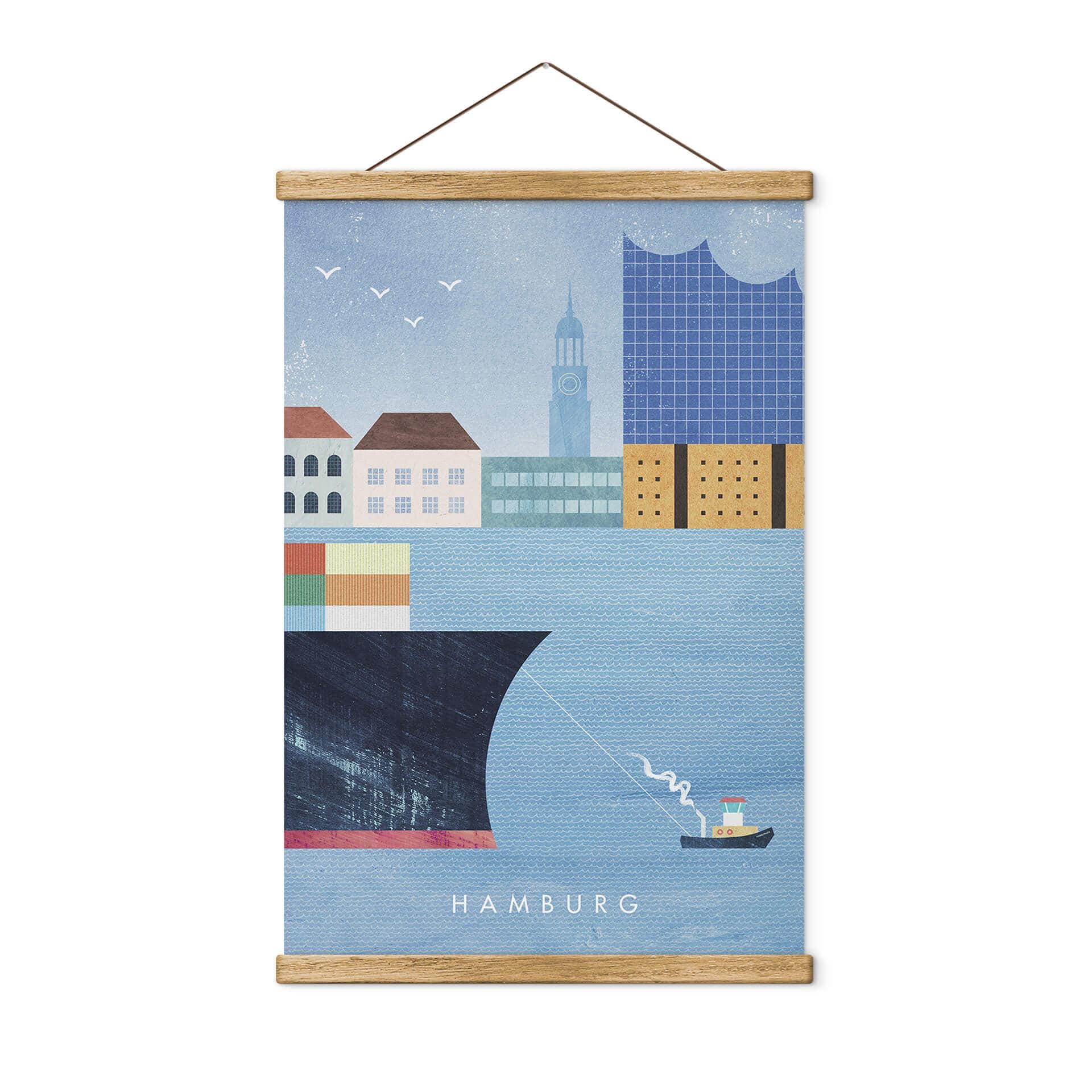 Tekstil plakat Rivers - Hamburg