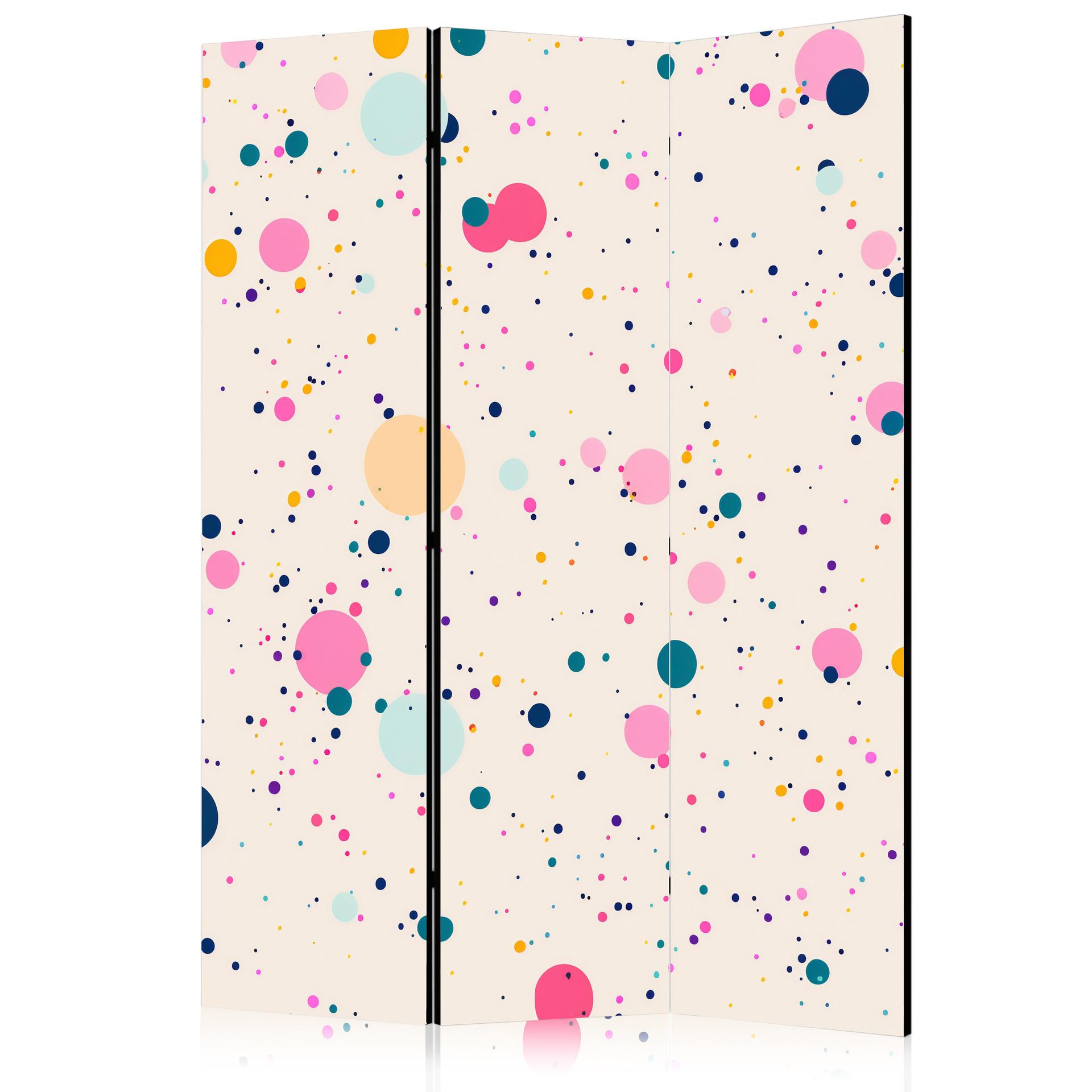 Paravent, Raumteiler freistehend, Trennwand - Dots on a Light Pink Background