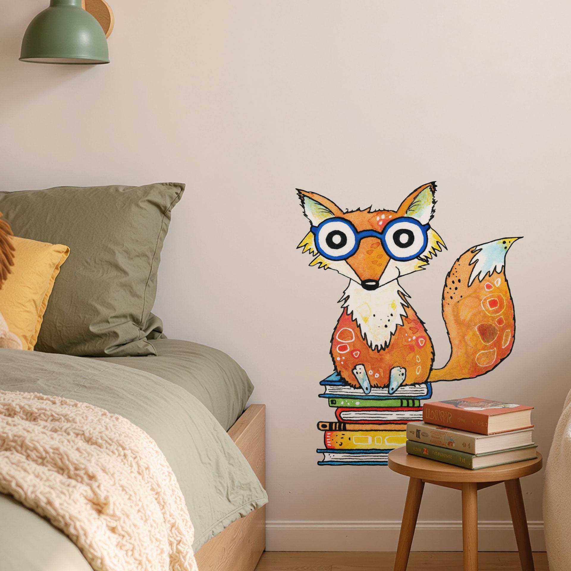 Wandtattoo Bücherfuchs mit Brille - Hagenmeyer