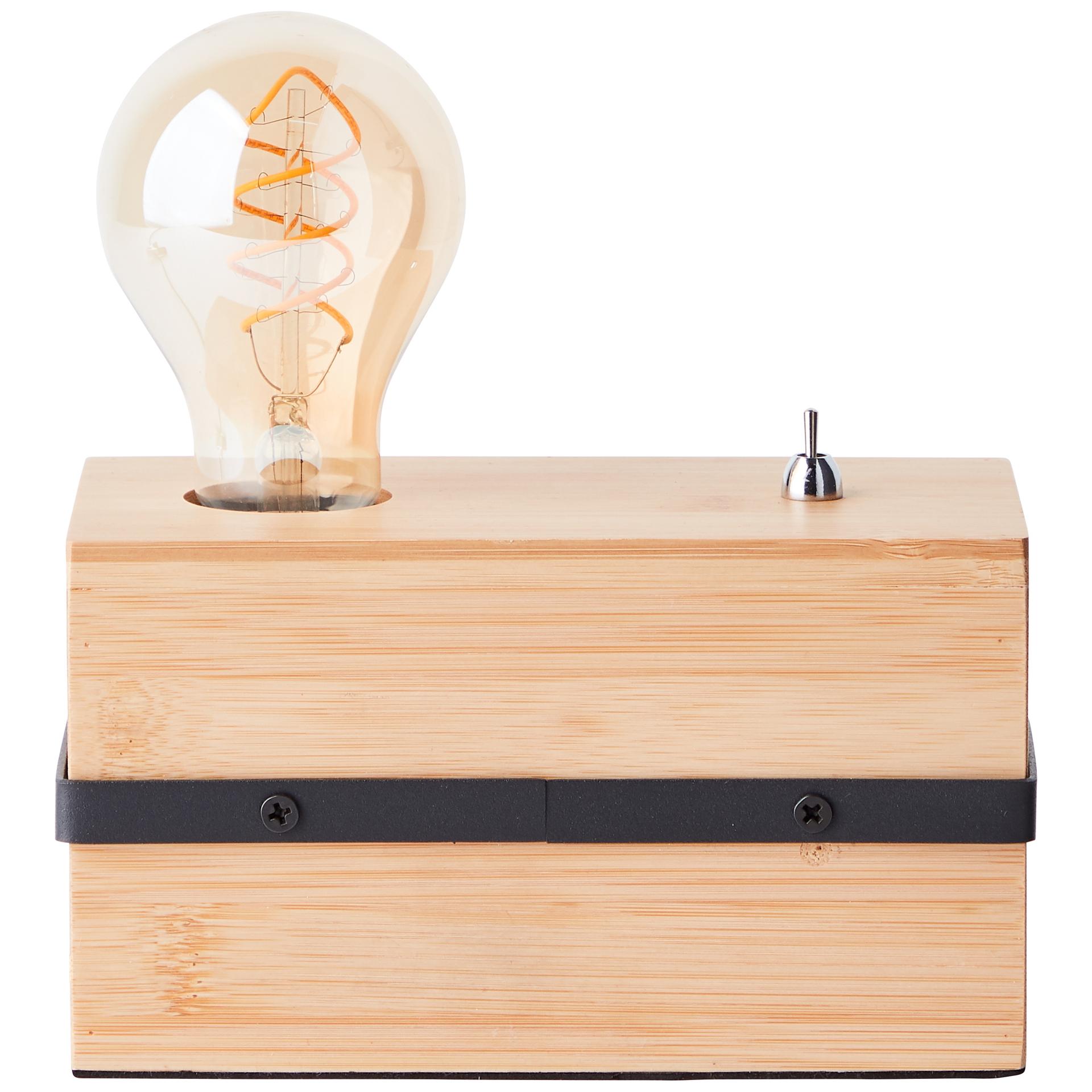 Tischleuchte Bea, braun, 18 x 10 cm, Holz Tisch-lampe
