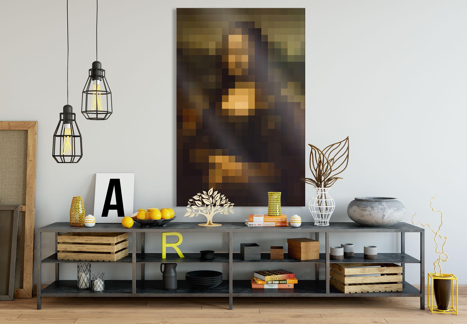 Akrylbillede Pixelart - da Vinci - Mona Lisa