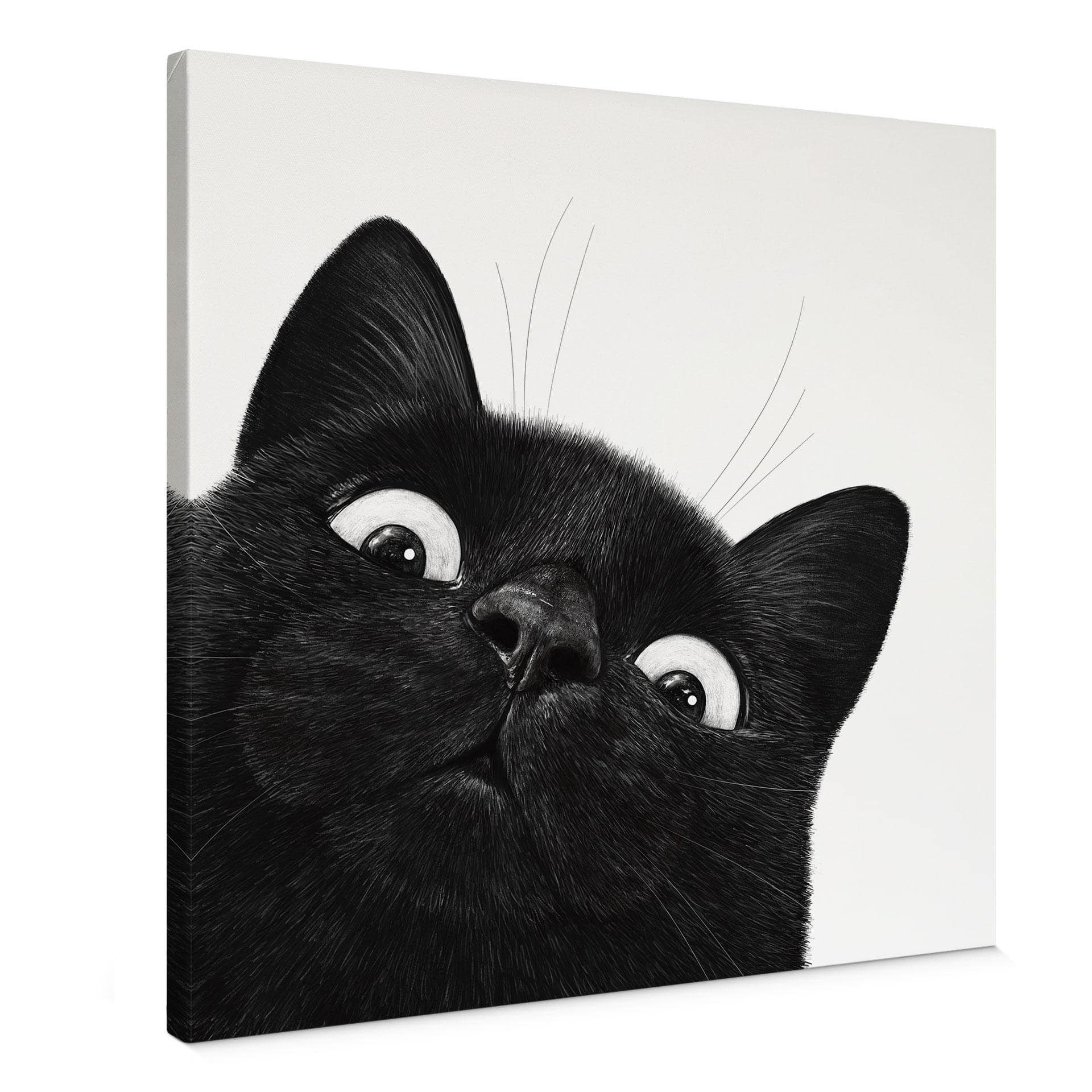 Tableau sur toile Chat noir amusant - Korenkova - Carré