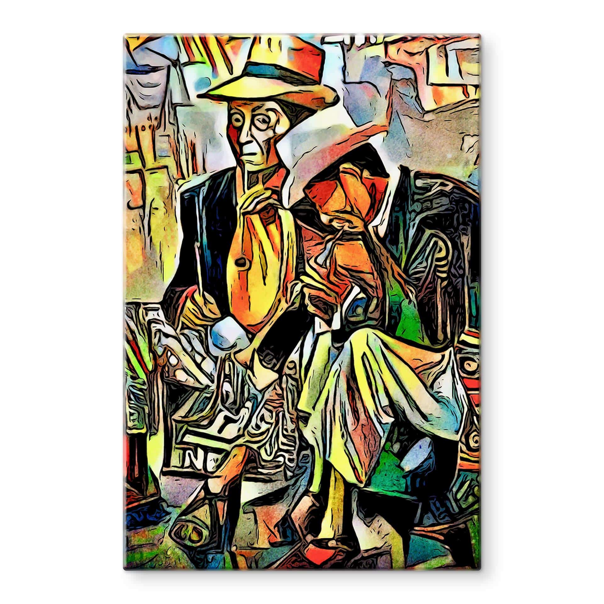 Tableau sur verre Zamart - Deux musiciens