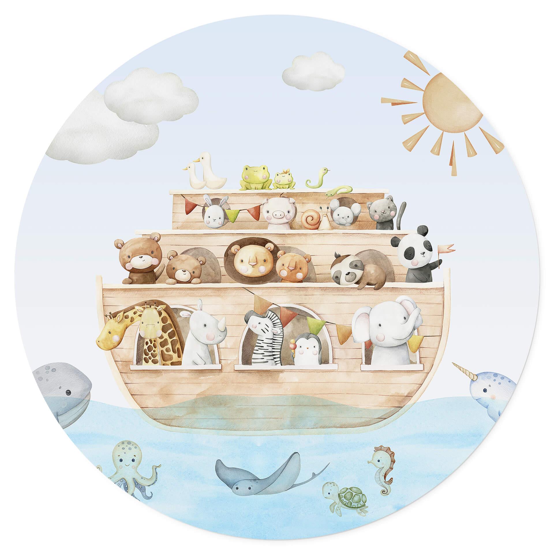 Babyzimmer Wandtattoo Oliver Robins - Arche Noah - Rund