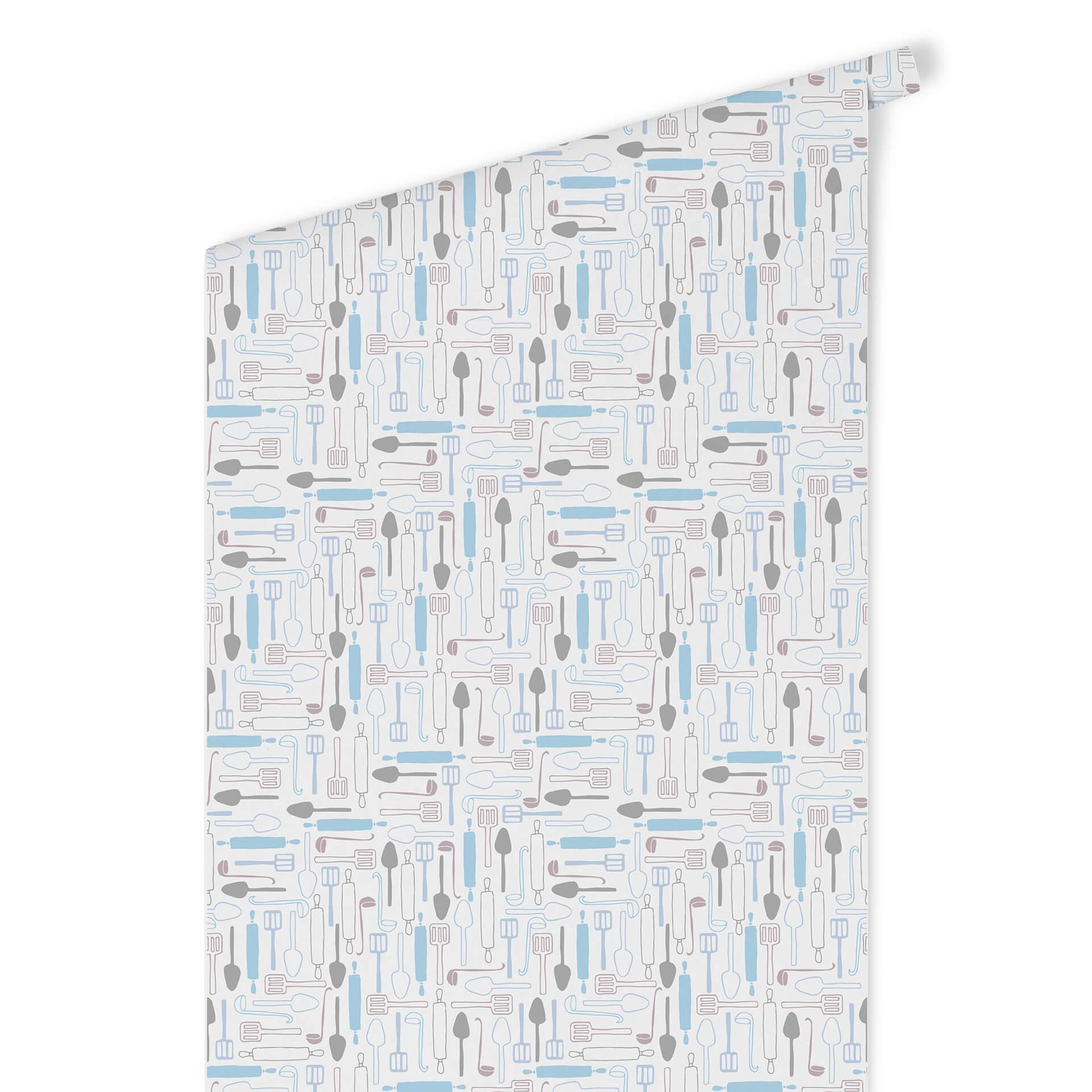 Patroonbehang - Kooktijd - blauw