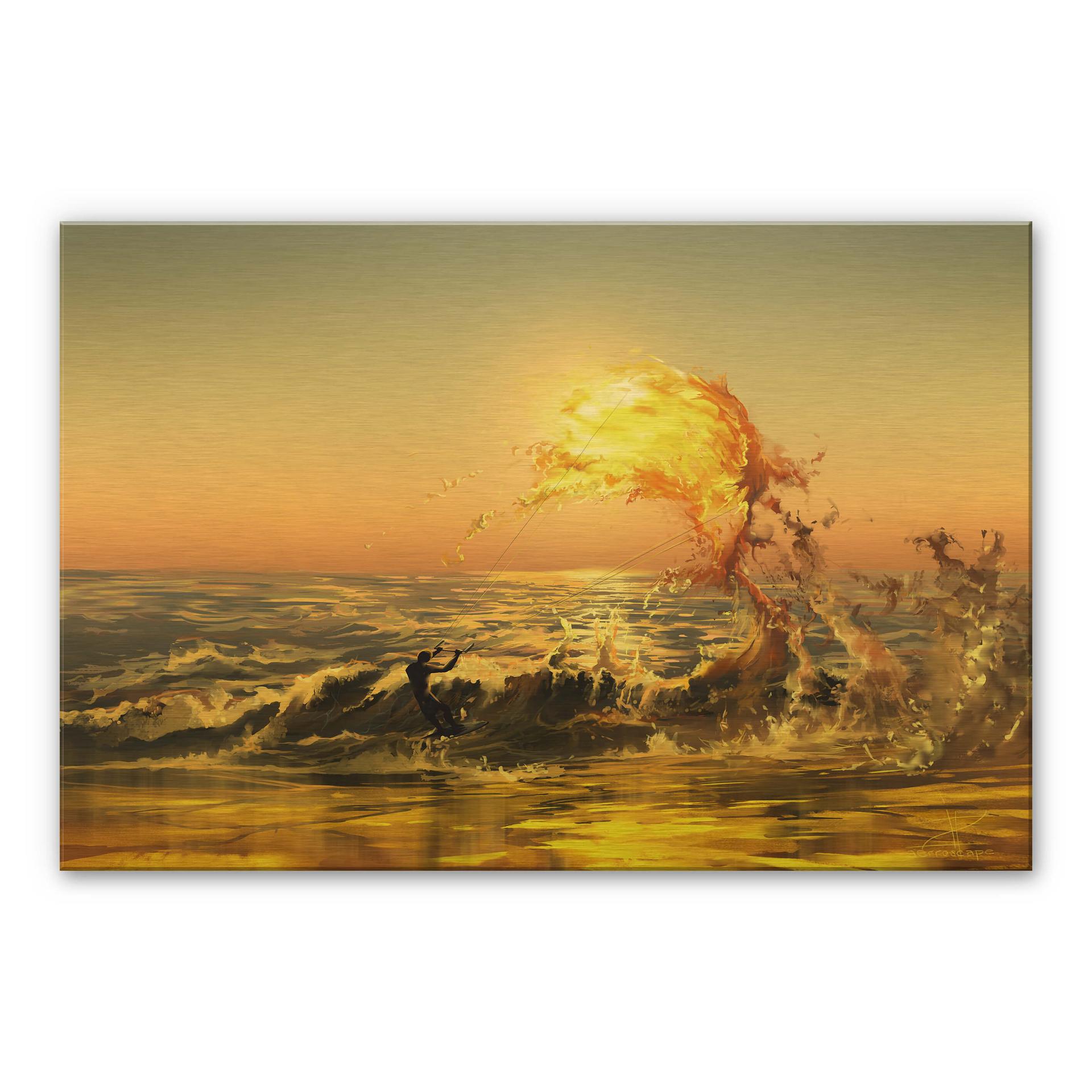 Alu-Dibond goud effect - Aerroscape - Vuur Surfer