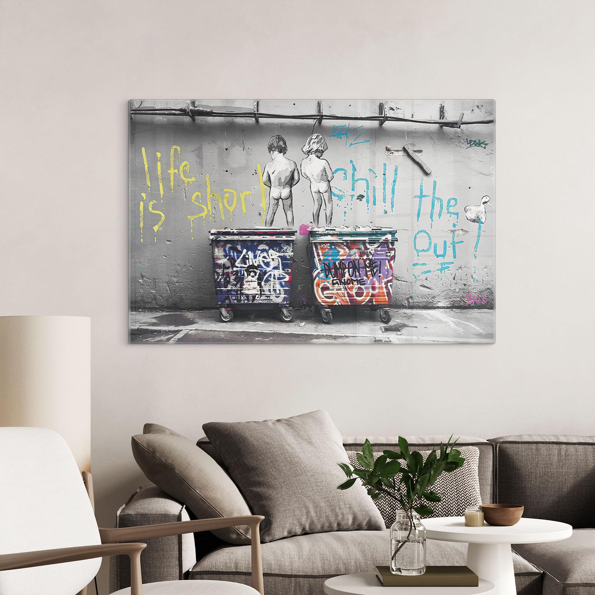 Glasbillede - Banksy - Life is short