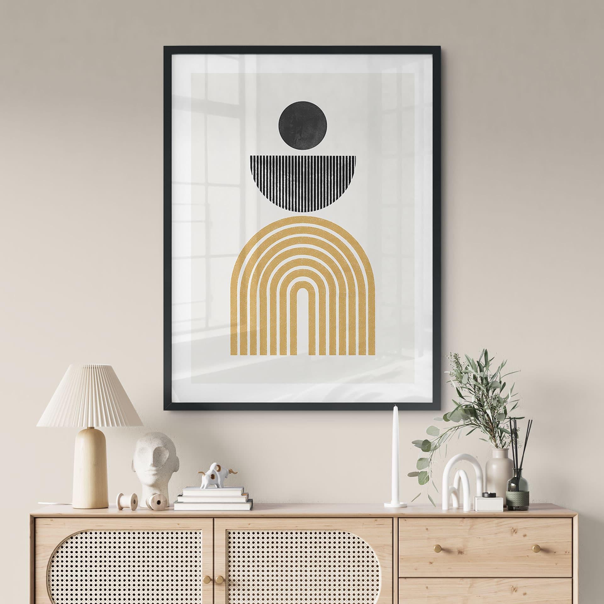 Plakat Abstrakt komposition med cirkel og halvbue - The Miuus Studio
