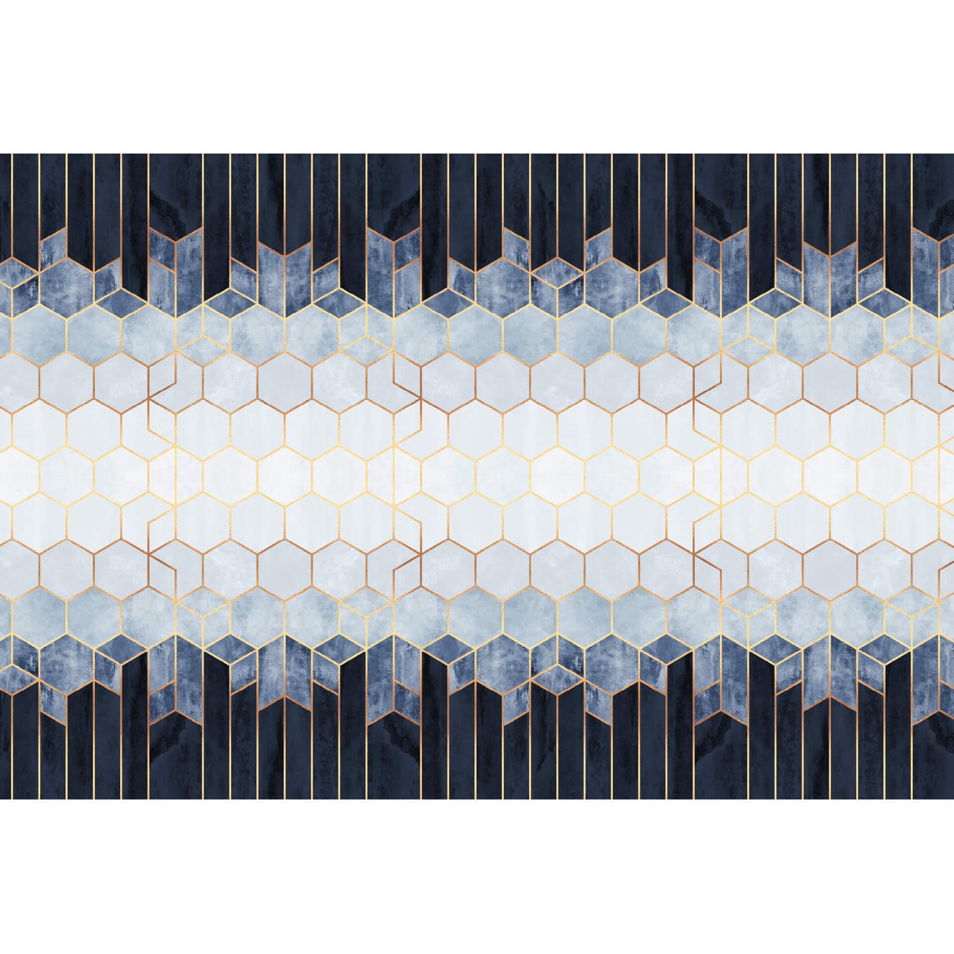 Fotobehang Fredriksson - Blue & White Hexagons