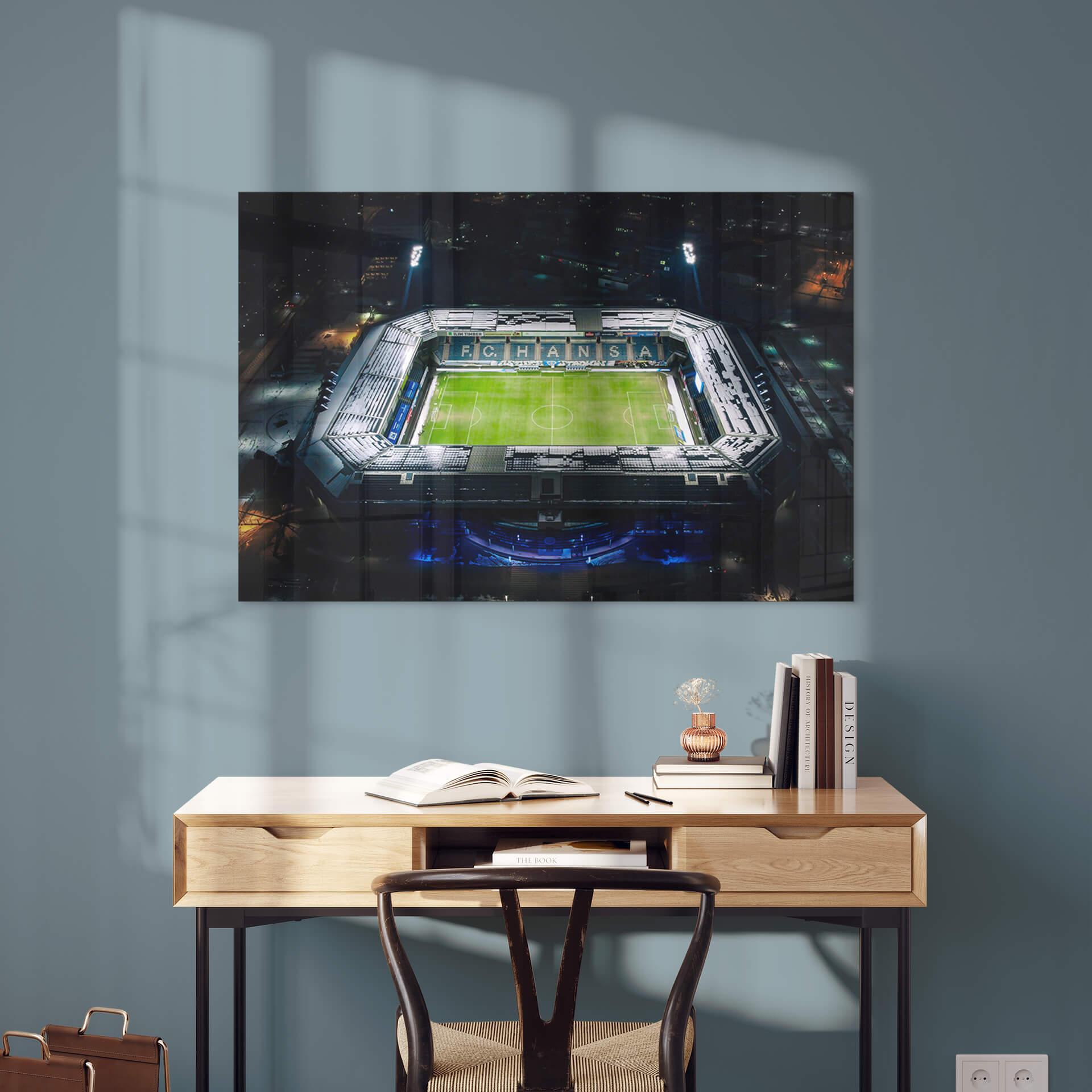 Acrylglasbild FC Hansa Rostock Stadion Luftaufnahme
