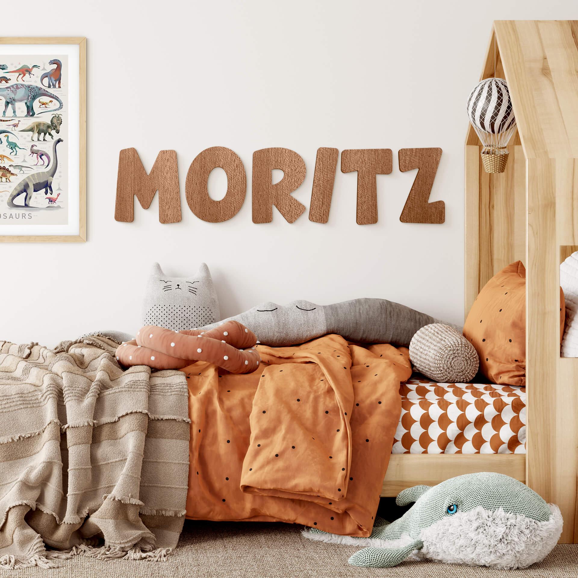 Lettres murales en bois Placage acajou - Alphabet Kids