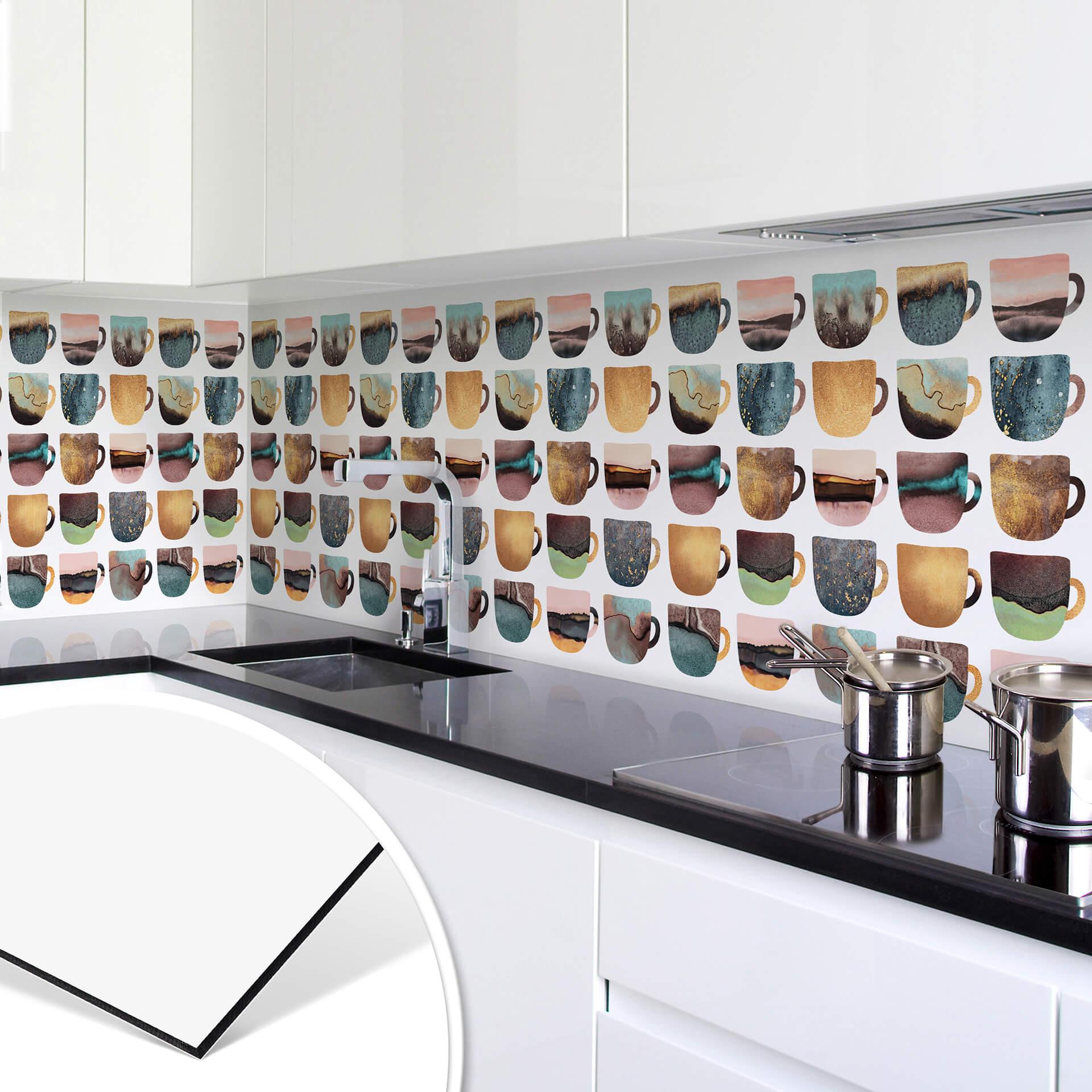Køkkenbagvæg - Frederiksson - Kaffekopper: Pretty Coffee Cups