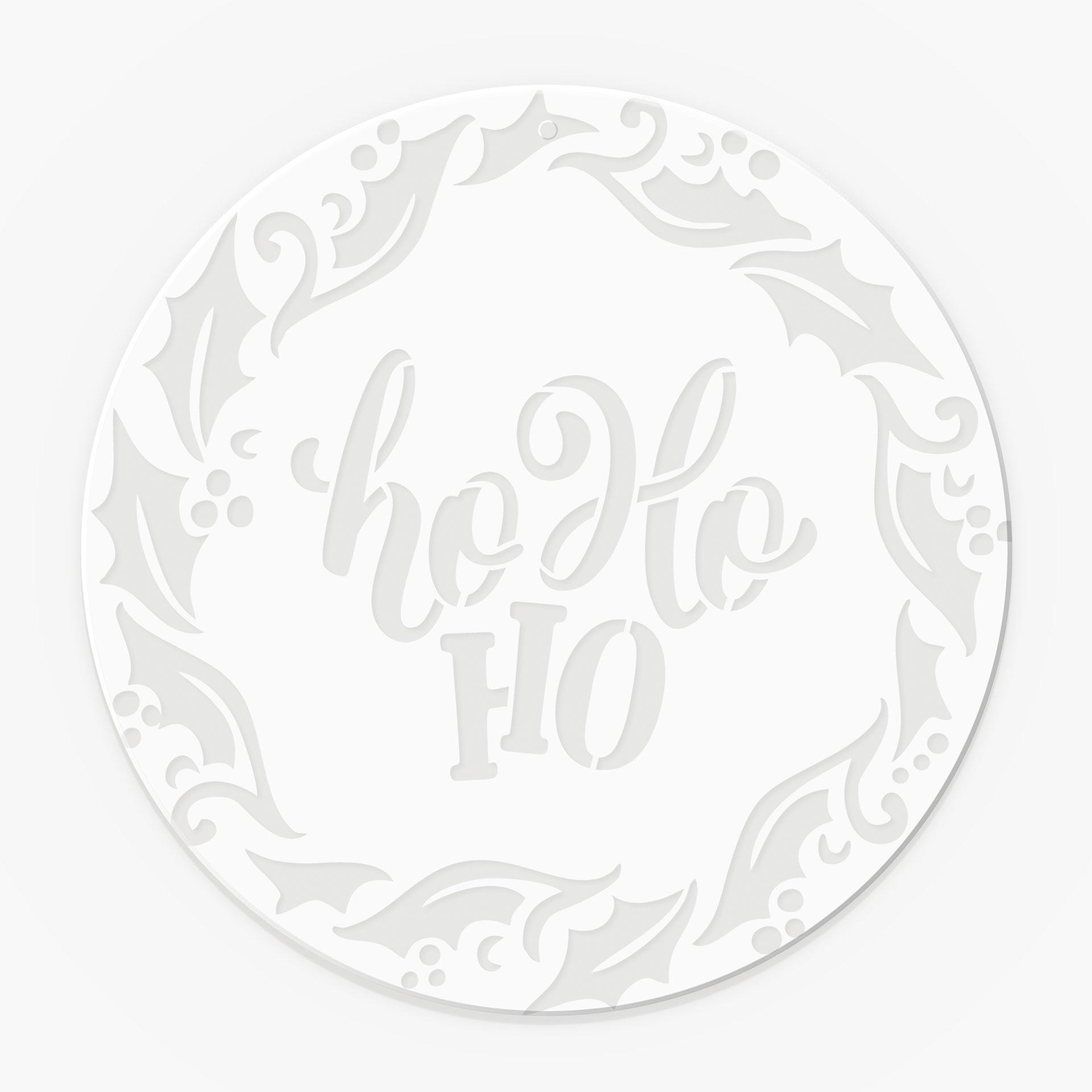 Acrylglas afbeelding, raamafbeelding om Ho Ho Ho op te hangen - rond