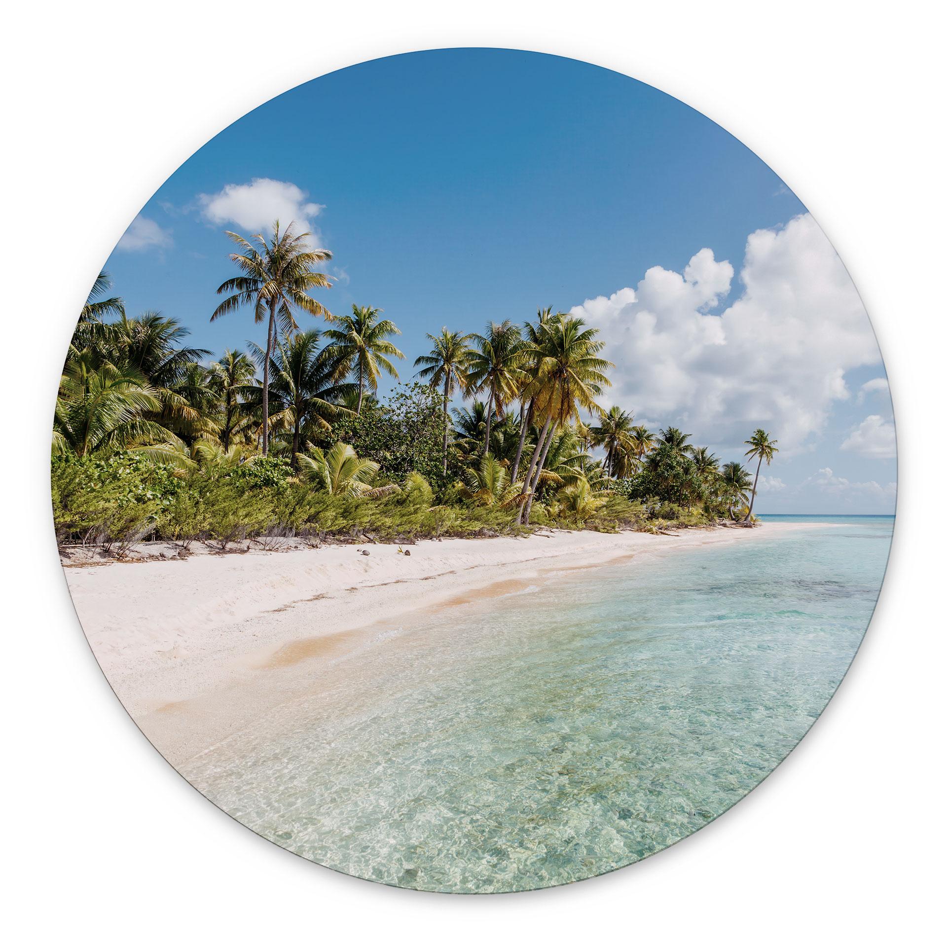 Billede af Palmestranden i Sydhavet - Colombo - rund – print på aluminium (Alu-Dibond)