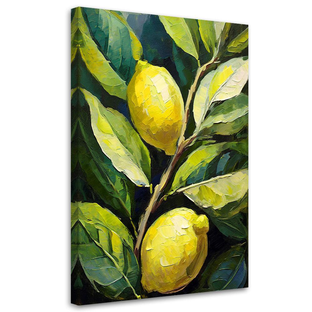 Leinwandbild Zitronen Acryl handbemalt
